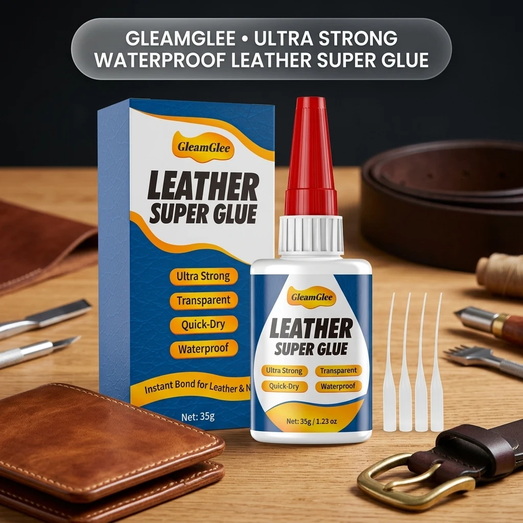 Leather Glue 1.23 oz, Ultra Strong Waterproof Flexible Clear Adhesive product photo, view 1 of 7