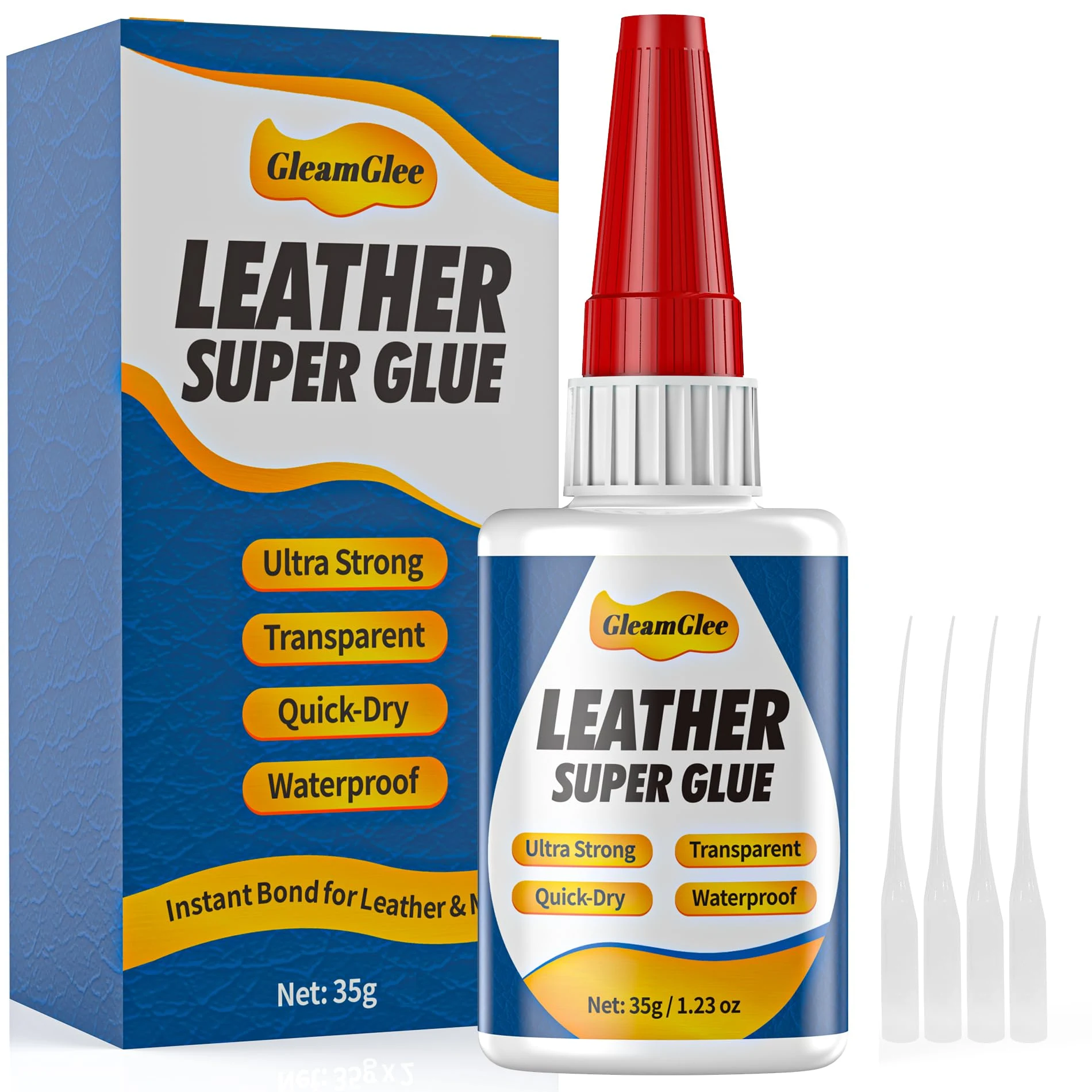 Leather Glue 1.23 oz, Ultra Strong Waterproof Flexible Clear Adhesive product photo, view 2 of 7