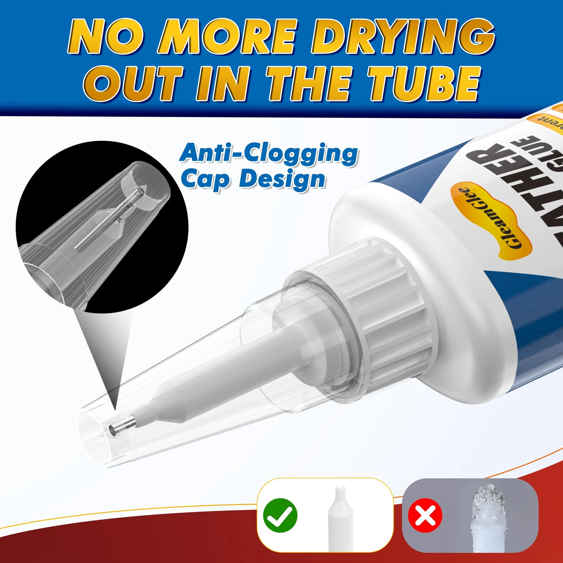 Leather Glue 1.23 oz, Ultra Strong Waterproof Flexible Clear Adhesive product photo, view 7 of 7