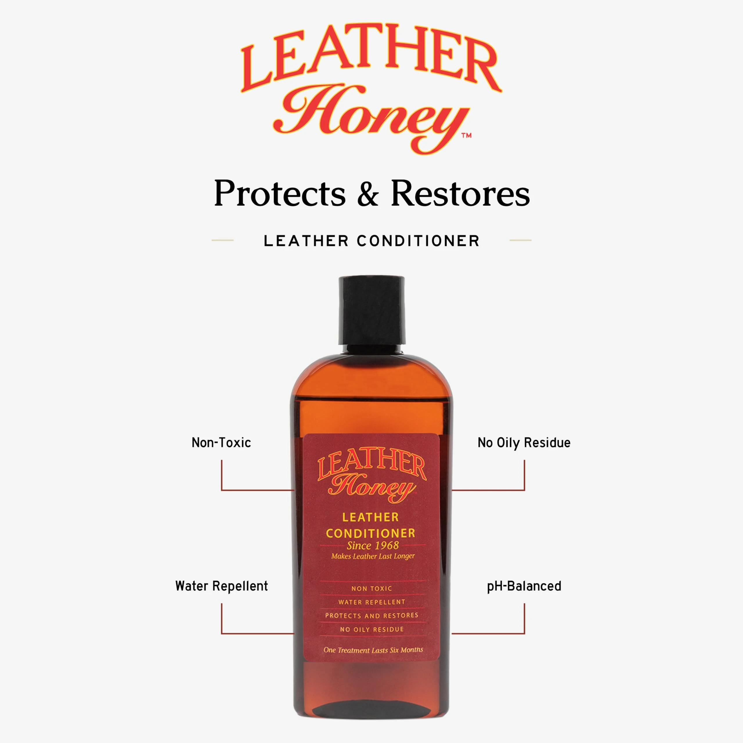 Leather Honey Complete Leather Care Kit Including 8 oz Cleaner and 8 oz Conditioner for use on Leather Apparel, Furniture, Au product photo, view 5 of 7