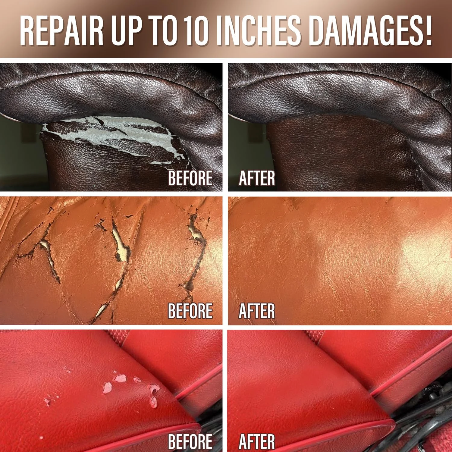 Leather & Vinyl Repair Kit for Furniture, Car Seats & Couches, 10 Colors product photo, view 4 of 7