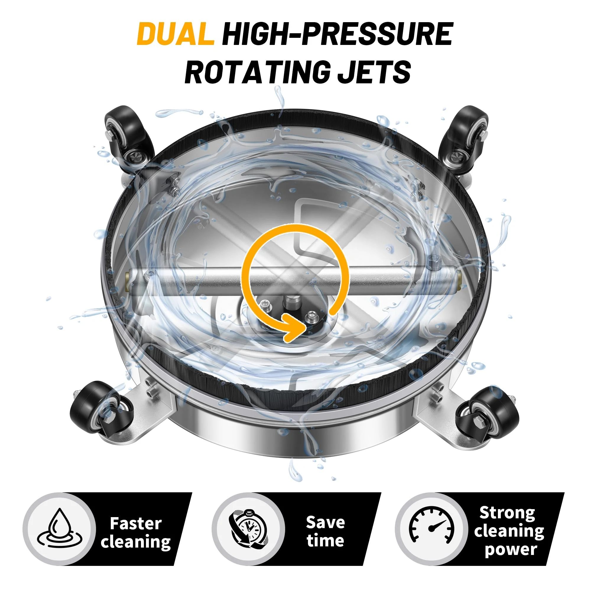 LidoDola 14'' Pressure Washer Surface Cleaner, Power Washer Accessory product photo, view 5 of 7
