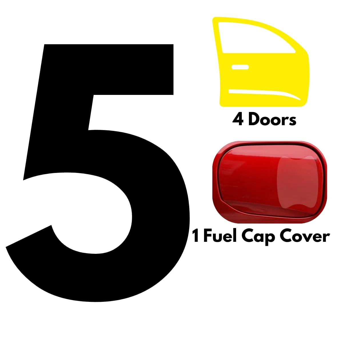 [Made with 3M] Car Door Handle Cup Protector 5-Pack Clear Self-Healing | Invisible anti-scratch PPF guard; stops fingernail, product photo, view 5 of 15