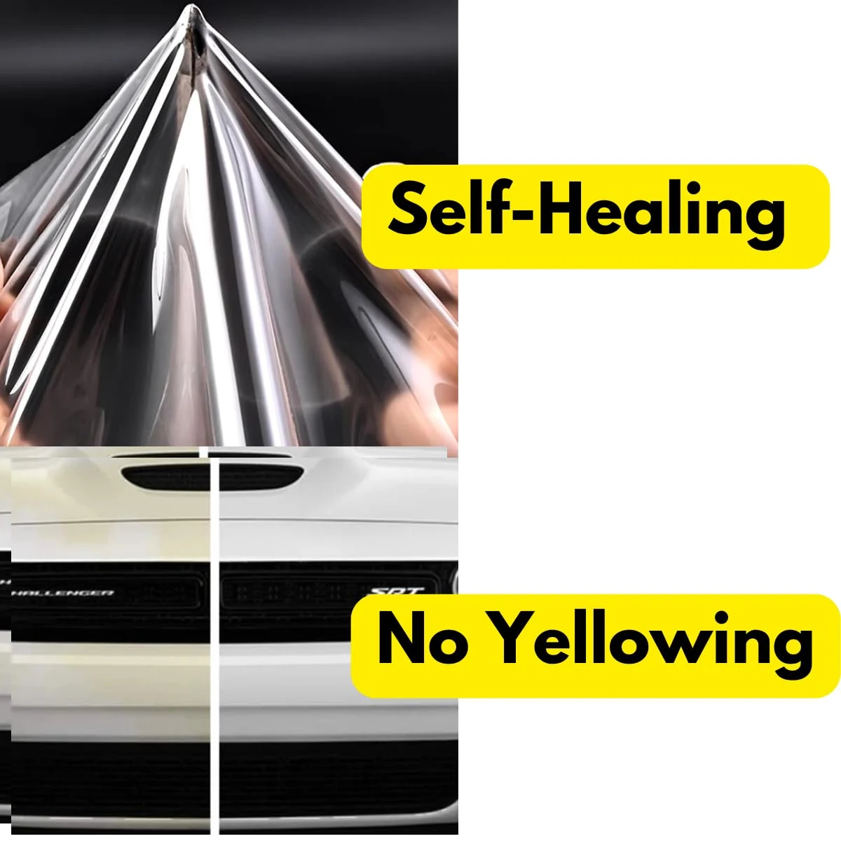 [Made with 3M] Car Door Handle Cup Protector 5-Pack Clear Self-Healing | Invisible anti-scratch PPF guard; stops fingernail, product photo, view 6 of 15