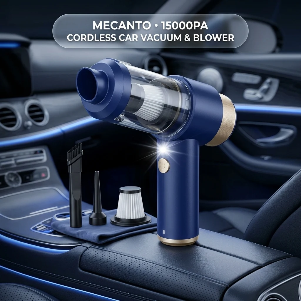 Mecanto Car Vacuum Handheld Vacuum Cleaner, 15000PA Suction, Mini Vacuums with Air Duster and Blower, Portable Hand Held Vacu product photo, view 1 of 7