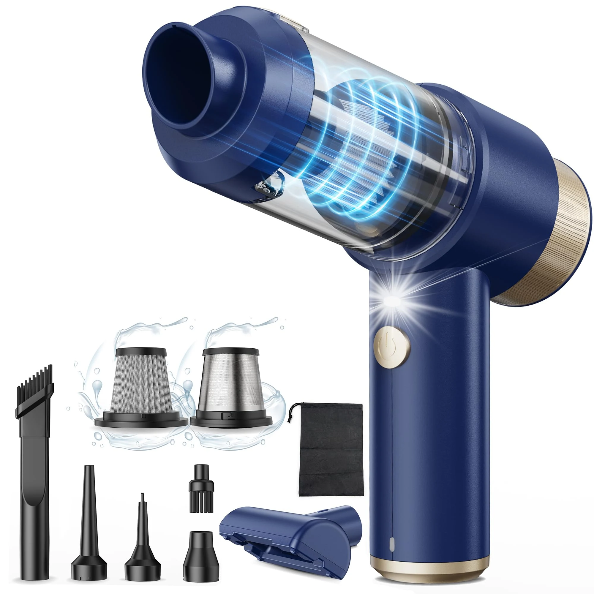 Mecanto Car Vacuum Handheld Vacuum Cleaner, 15000PA Suction, Mini Vacuums with Air Duster and Blower, Portable Hand Held Vacu product photo, view 2 of 7