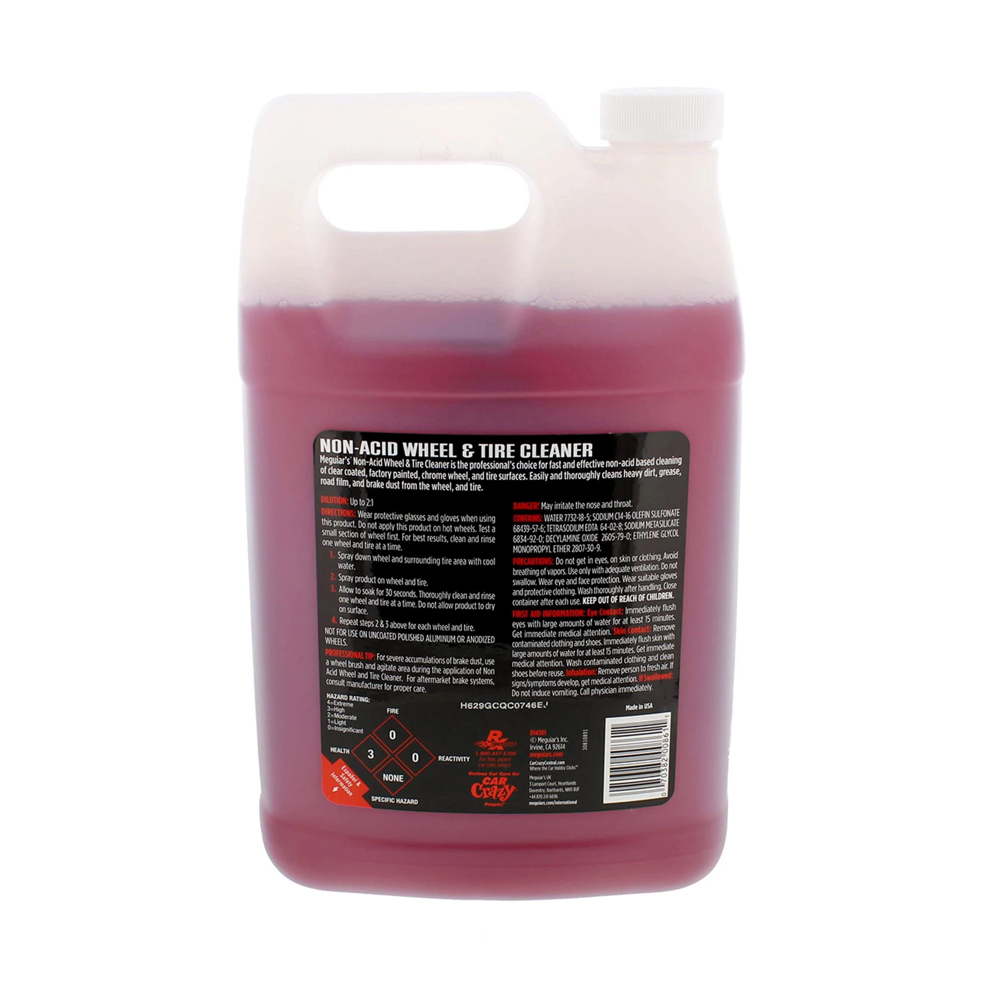Meguiar's D14301 Non Acid Tire and Wheel Cleaner, Pre-Diluted, No Mixing Required Car Wheel Cleaner - 1 Gallon Wheel Cleaner product photo, view 4 of 4