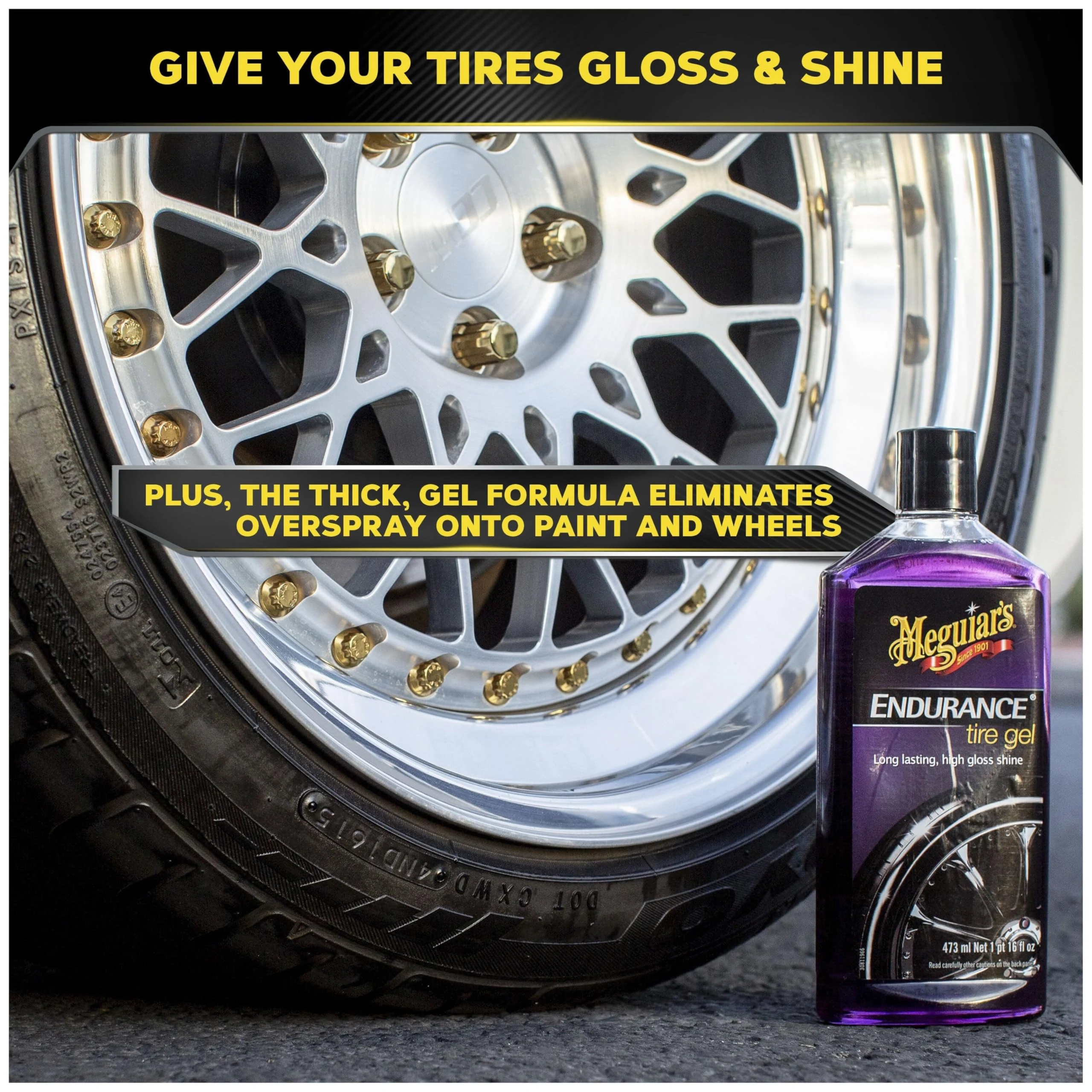 Meguiar’s Endurance Tire Gel - Tire Shine Gel, Premium Car Tire Shine For A Lasting Glossy Finish product photo, view 6 of 7