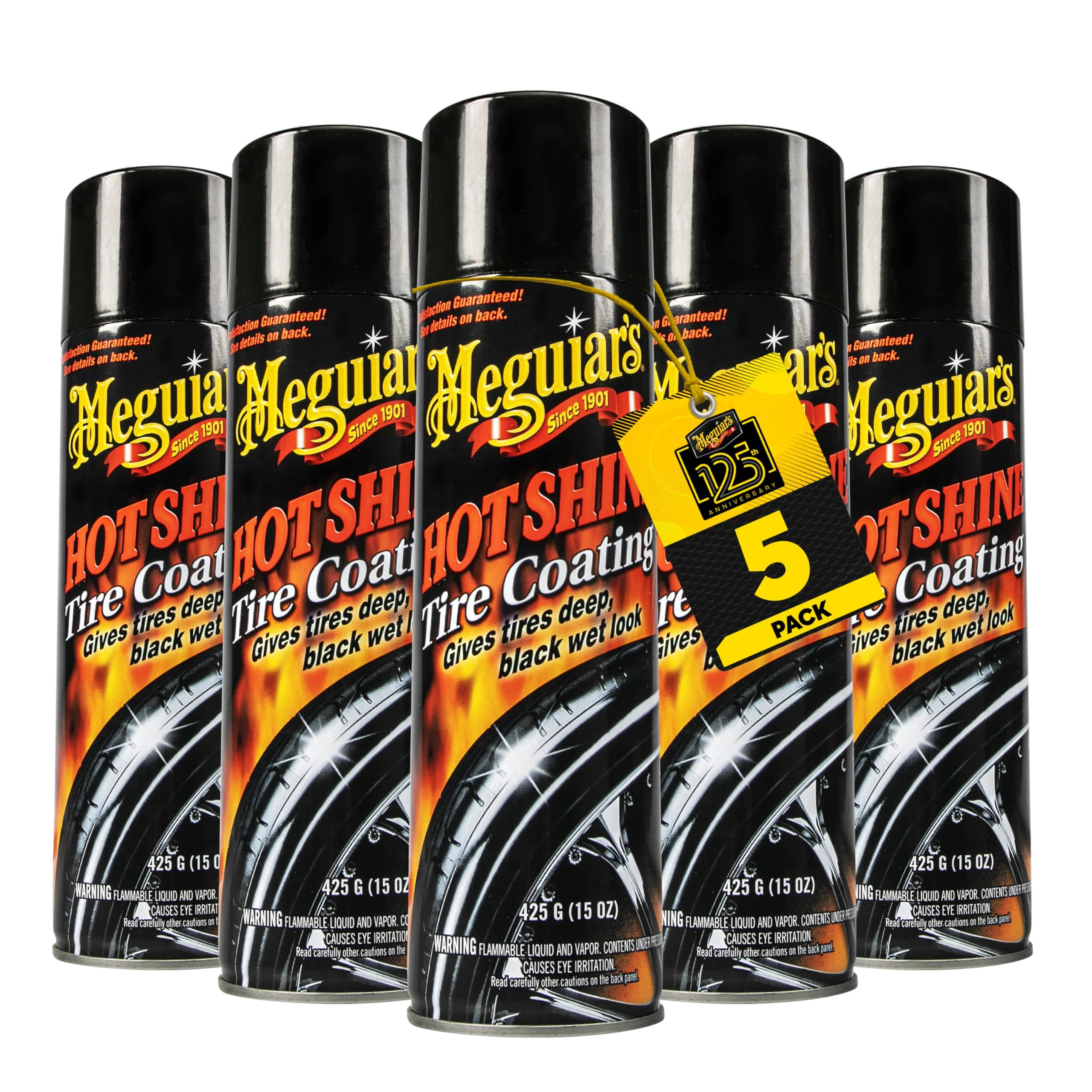 Meguiar's G13815 Hot Shine High Gloss Tire Coating, 15 Oz, 5 Pack product photo, view 3 of 4