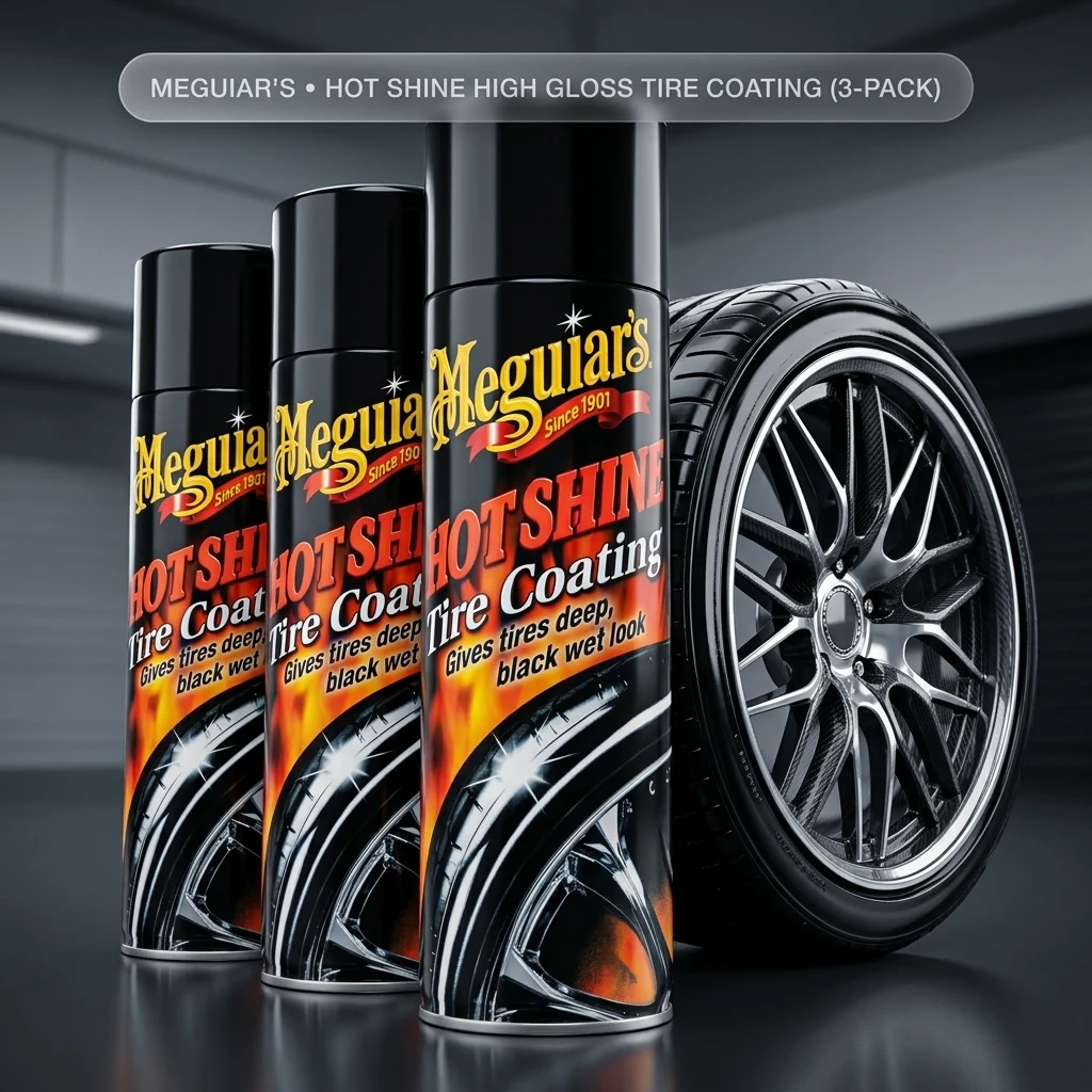 Meguiar's Hot Shine High Gloss Tire Coating, 15 Oz, 3 Pack product photo, view 1 of 7