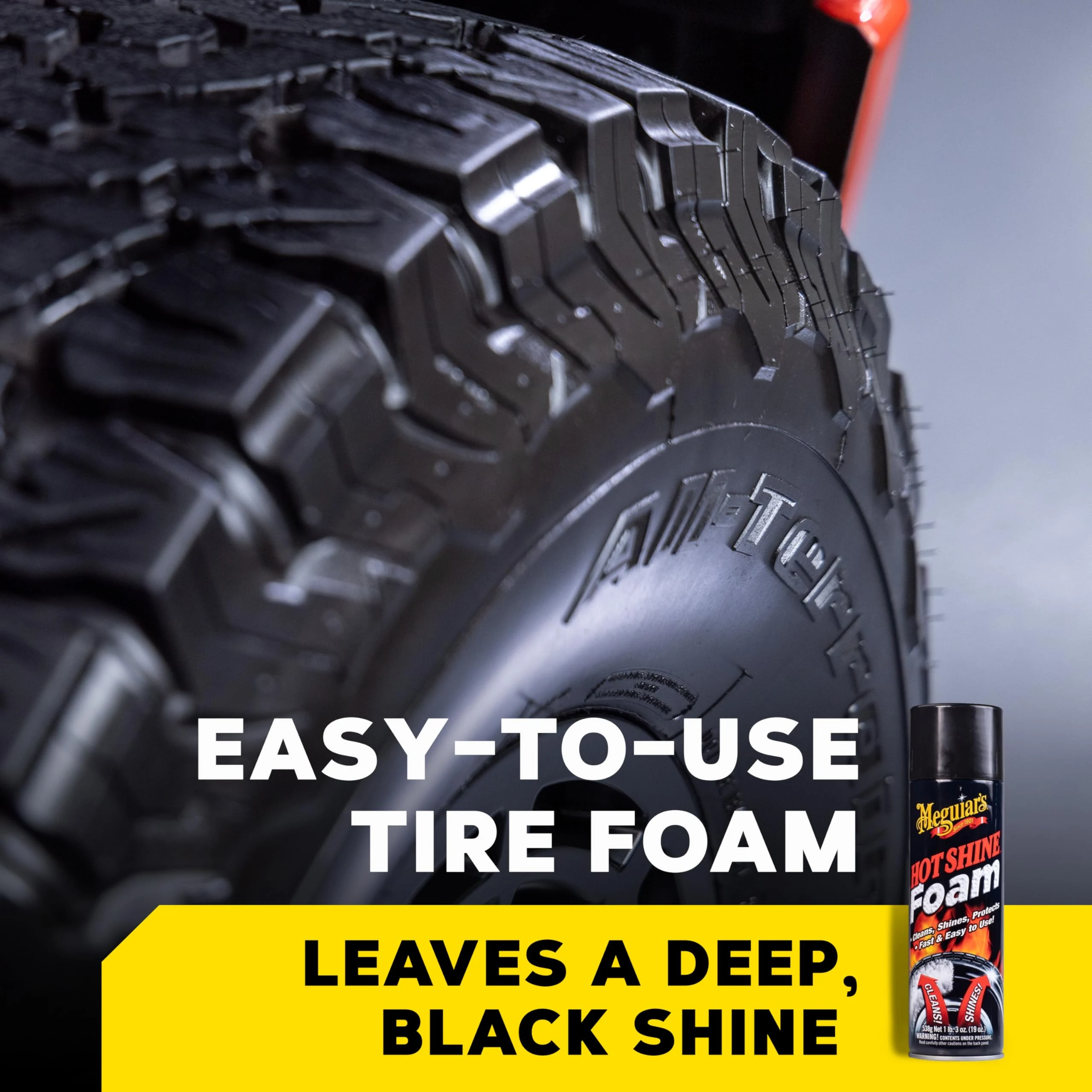 Meguiar's Hot Shine Tire Foam, High Goss Tire Shine that Cleans, 19 Oz product photo, view 5 of 7