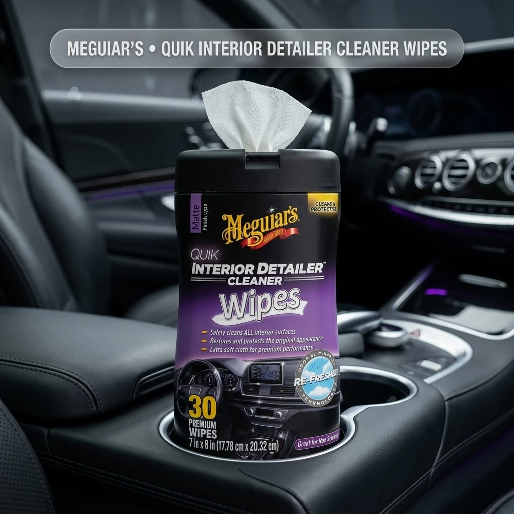 Meguiar's Quik Interior Detailer Wipes - This Non-Greasy Formula Cleans and Protects All Interior Surfaces - All Surface Car product photo, view 1 of 2