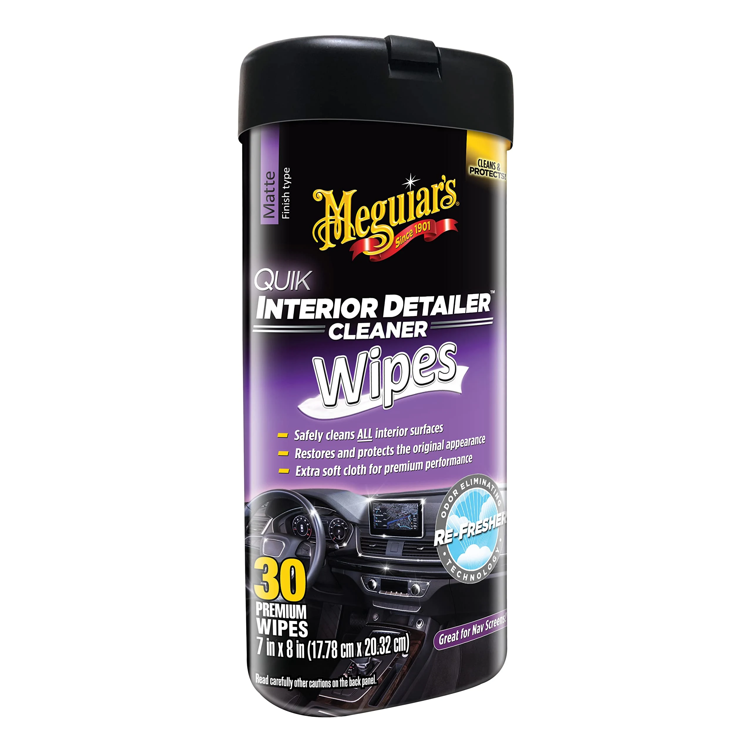 Meguiar's Quik Interior Detailer Wipes - This Non-Greasy Formula Cleans and Protects All Interior Surfaces - All Surface Car product photo, view 2 of 2