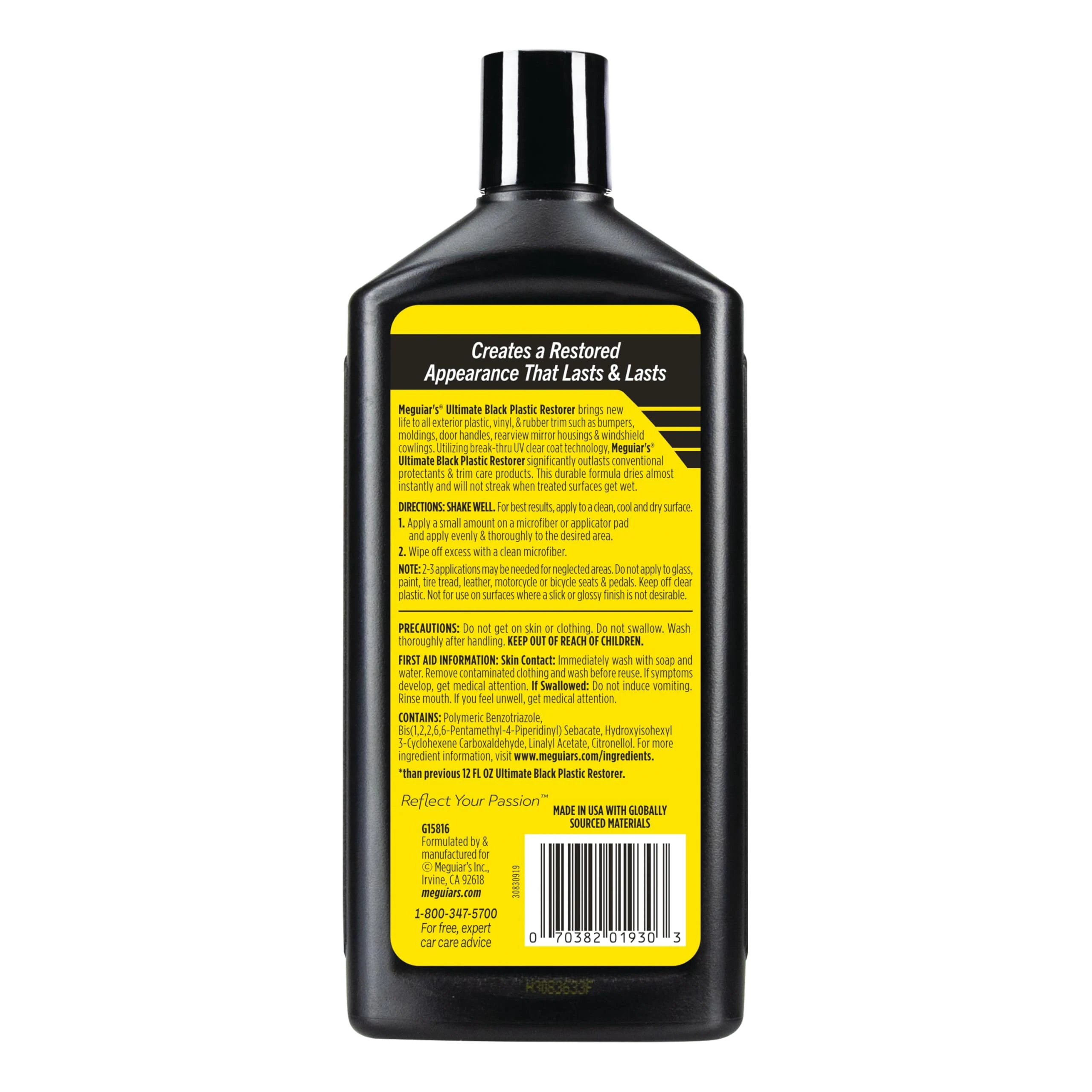Meguiar's Ultimate Black Plastic Restorer, 16 Oz product photo, view 3 of 7