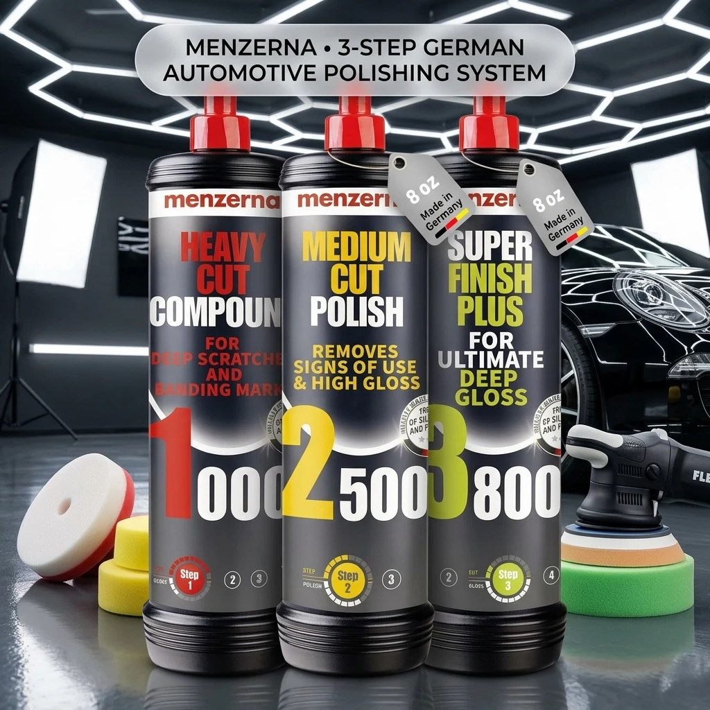 menzerna Polishing Set 8 oz I HCC1000, MCC2500 I 3800 I 3-Step System product photo, view 1 of 7