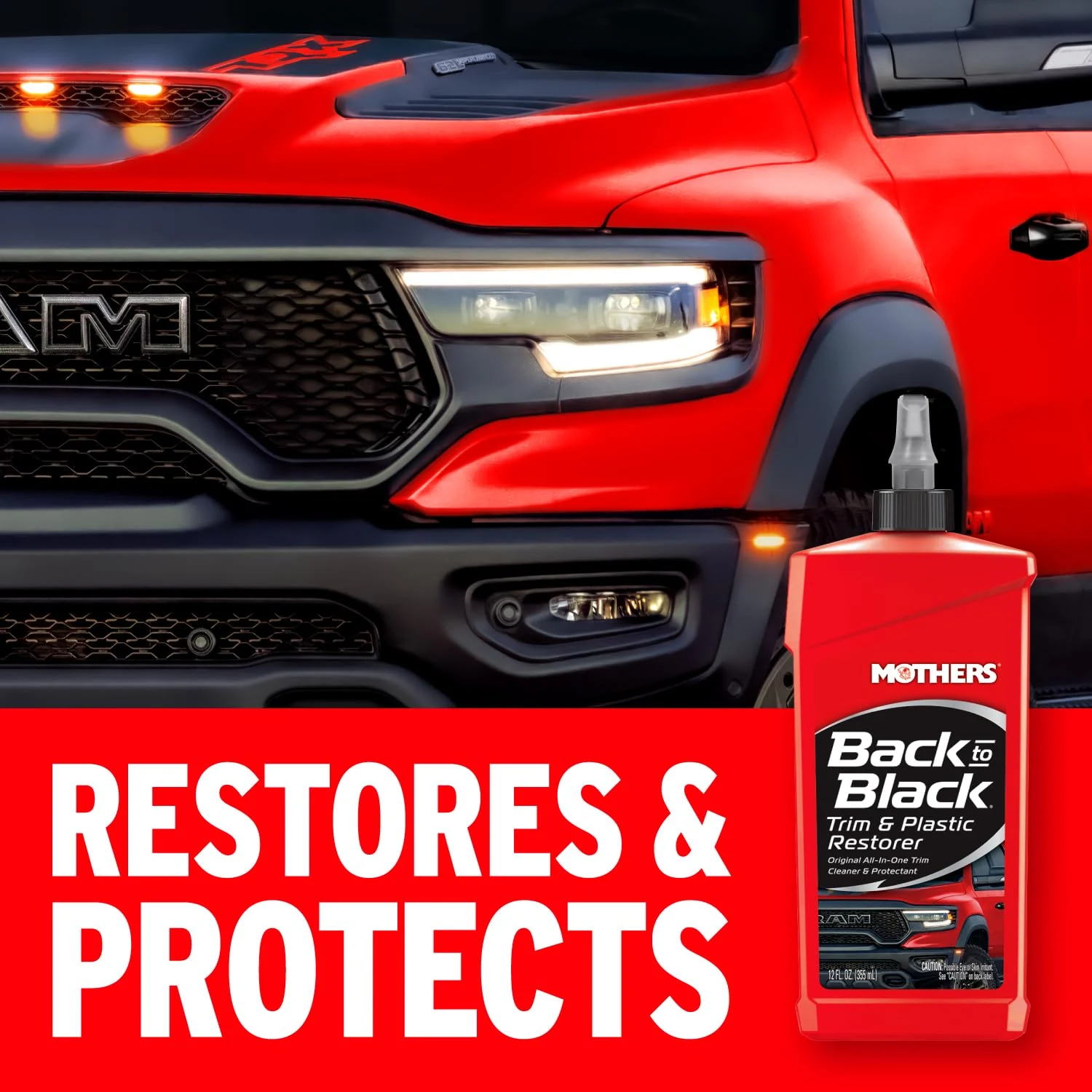 Mothers Back-to-Black Trim & Plastic Restorer, 12 oz. (06112) product photo, view 3 of 7