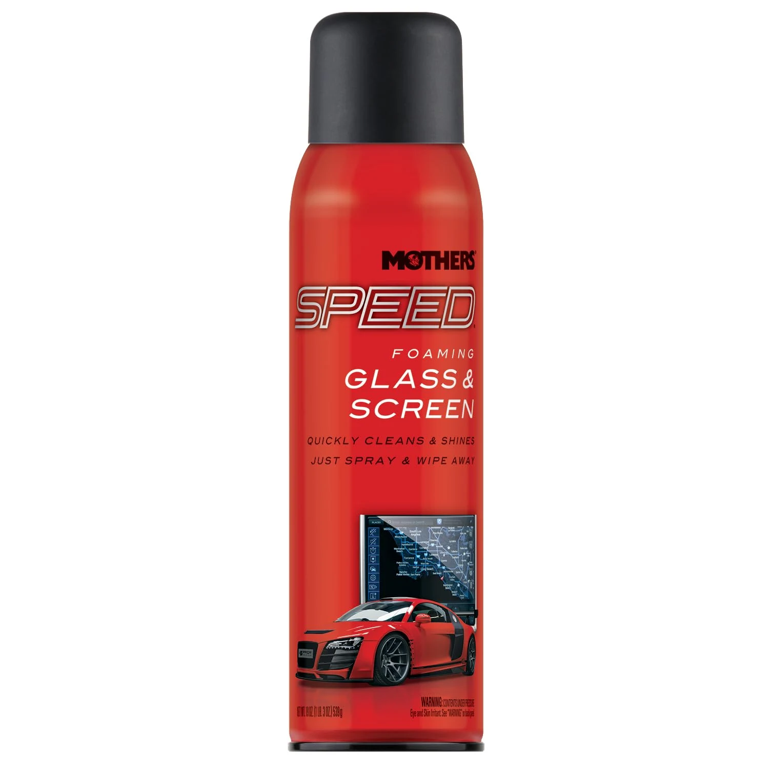 Mothers Speed Foaming Glass & Screen Cleaner, 19 oz. Aerosol (16619) product photo, view 2 of 7