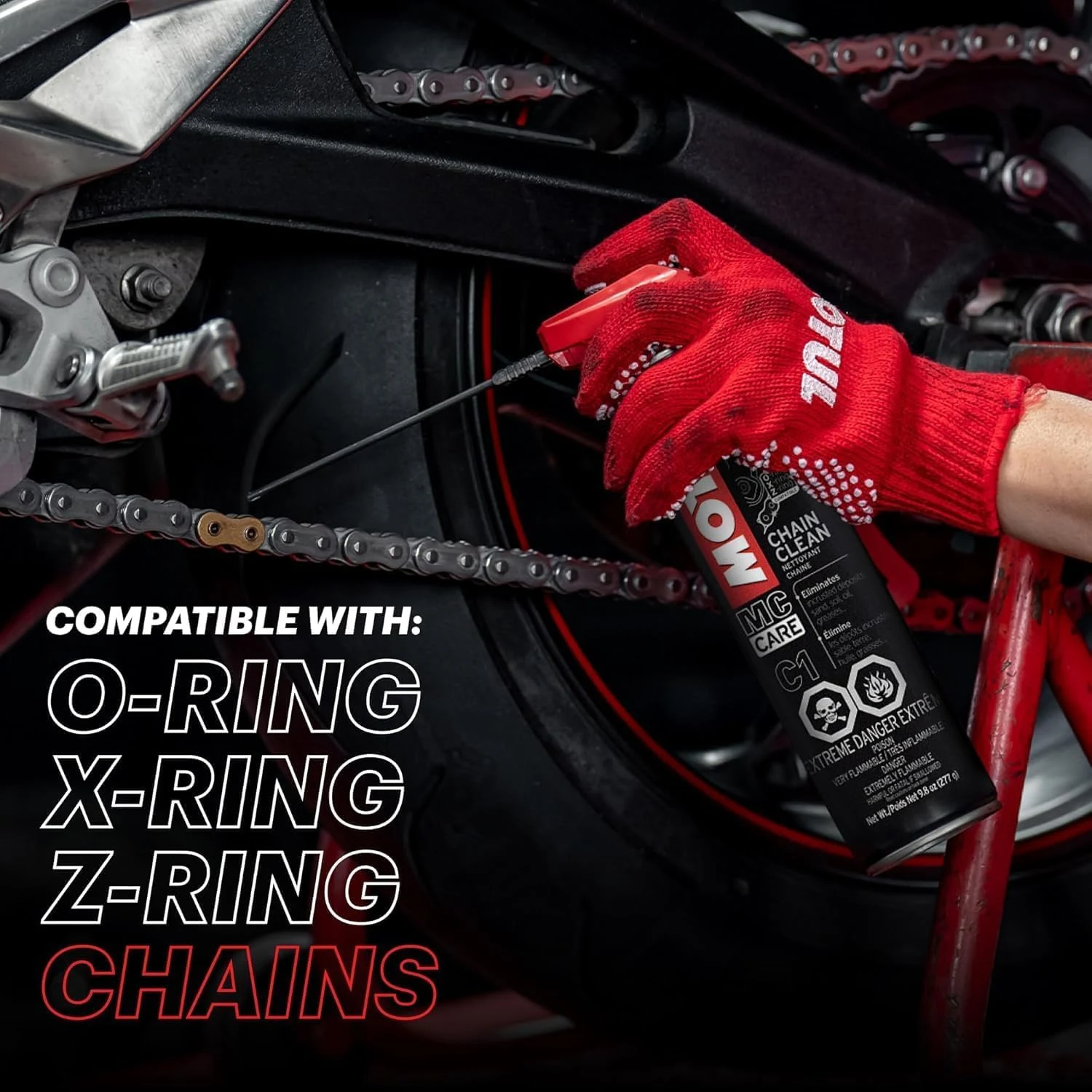 Motul C1 Chain Clean – Motorcycle Chain Cleaner for Dirt Bike, Street Bike, ATV, UTV & O-Ring/X-Ring Chains, Heavy Duty Degre product photo, view 6 of 7