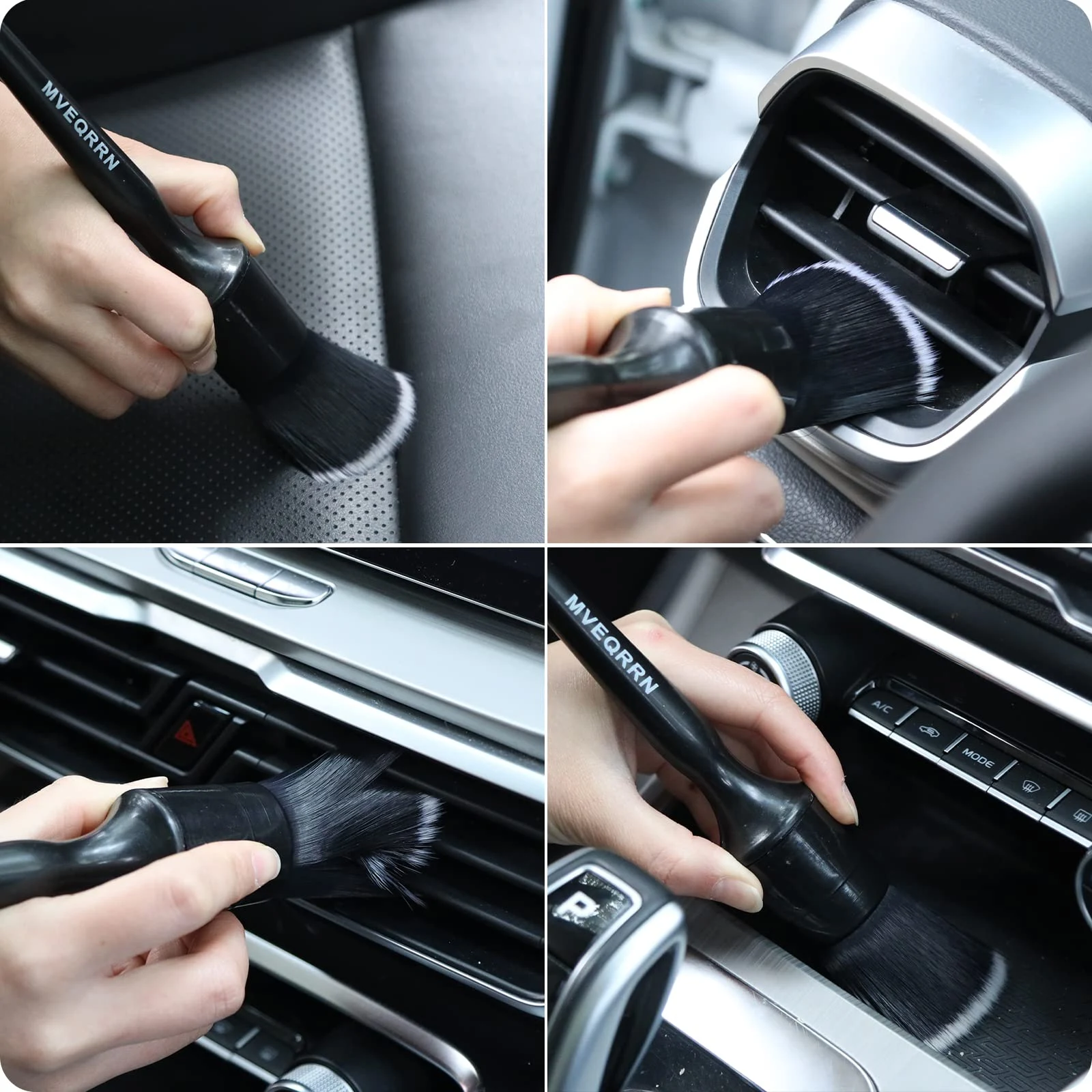 MVEQRRN 6 Pcs Car Detailing Brush Set, Boars Hair & Soft Cleaning Brushes product photo, view 6 of 7