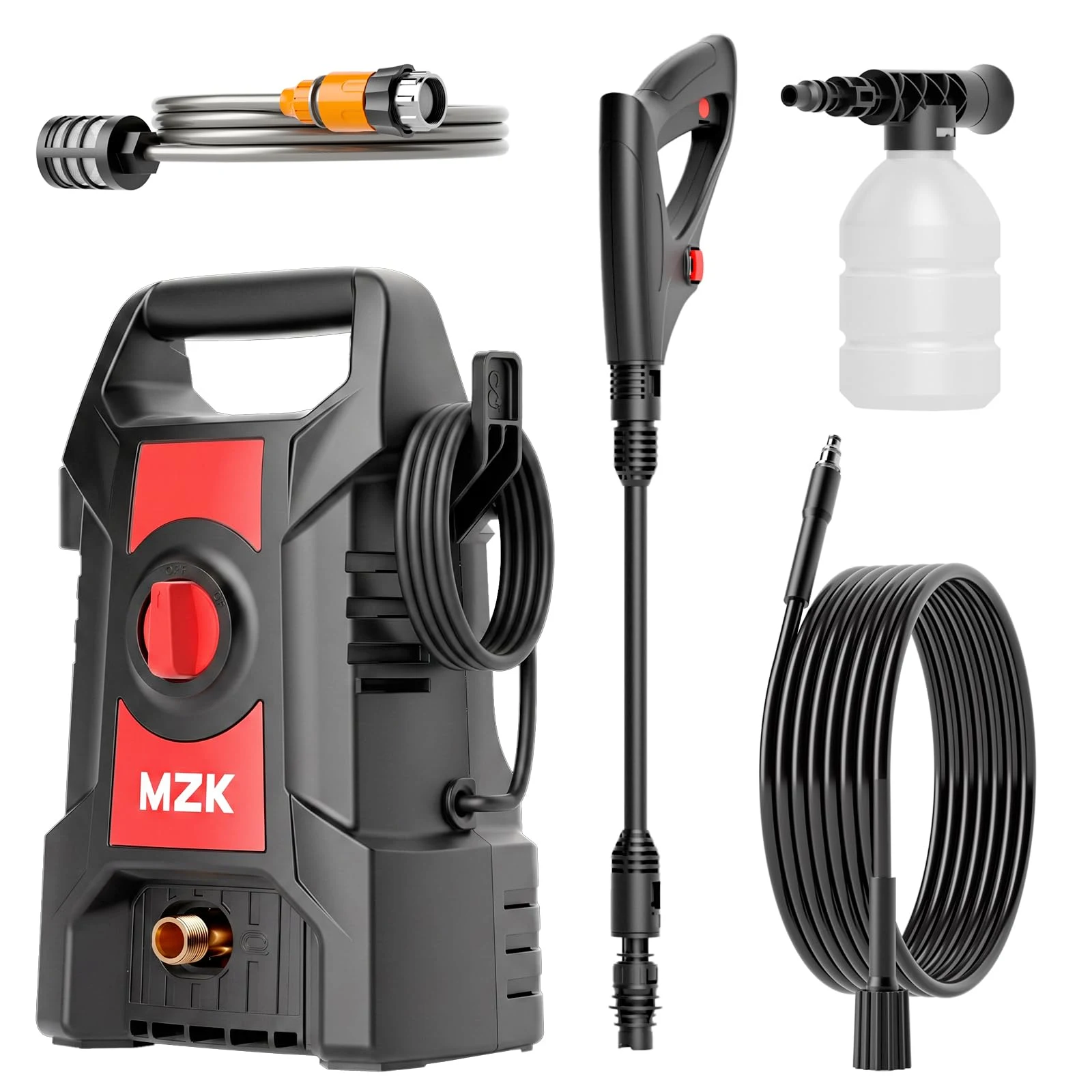MZK Lightweight Pressure Washer, Portable Power Cleaner with Foam Cannon product photo, view 2 of 8