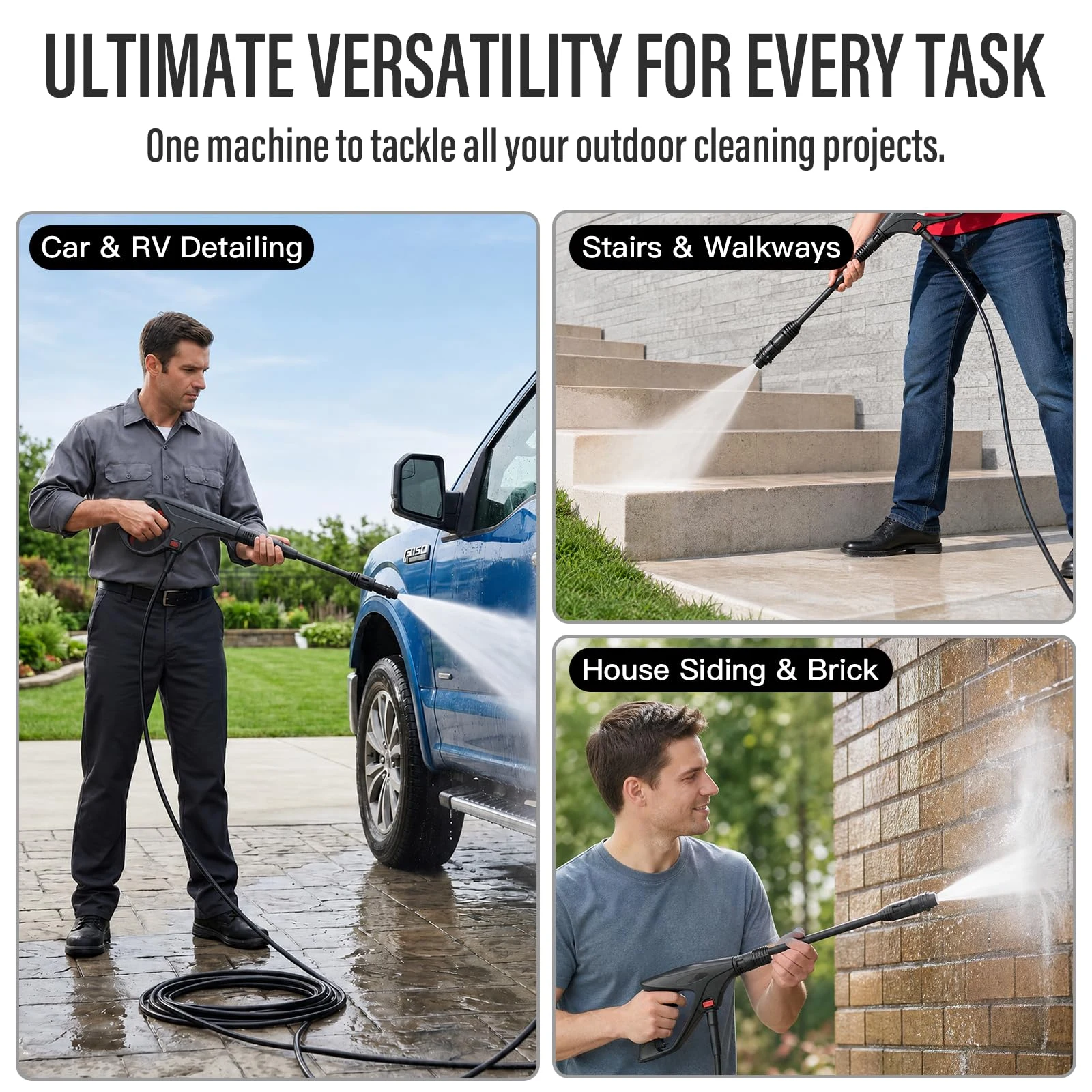 MZK Lightweight Pressure Washer, Portable Power Cleaner with Foam Cannon product photo, view 5 of 8