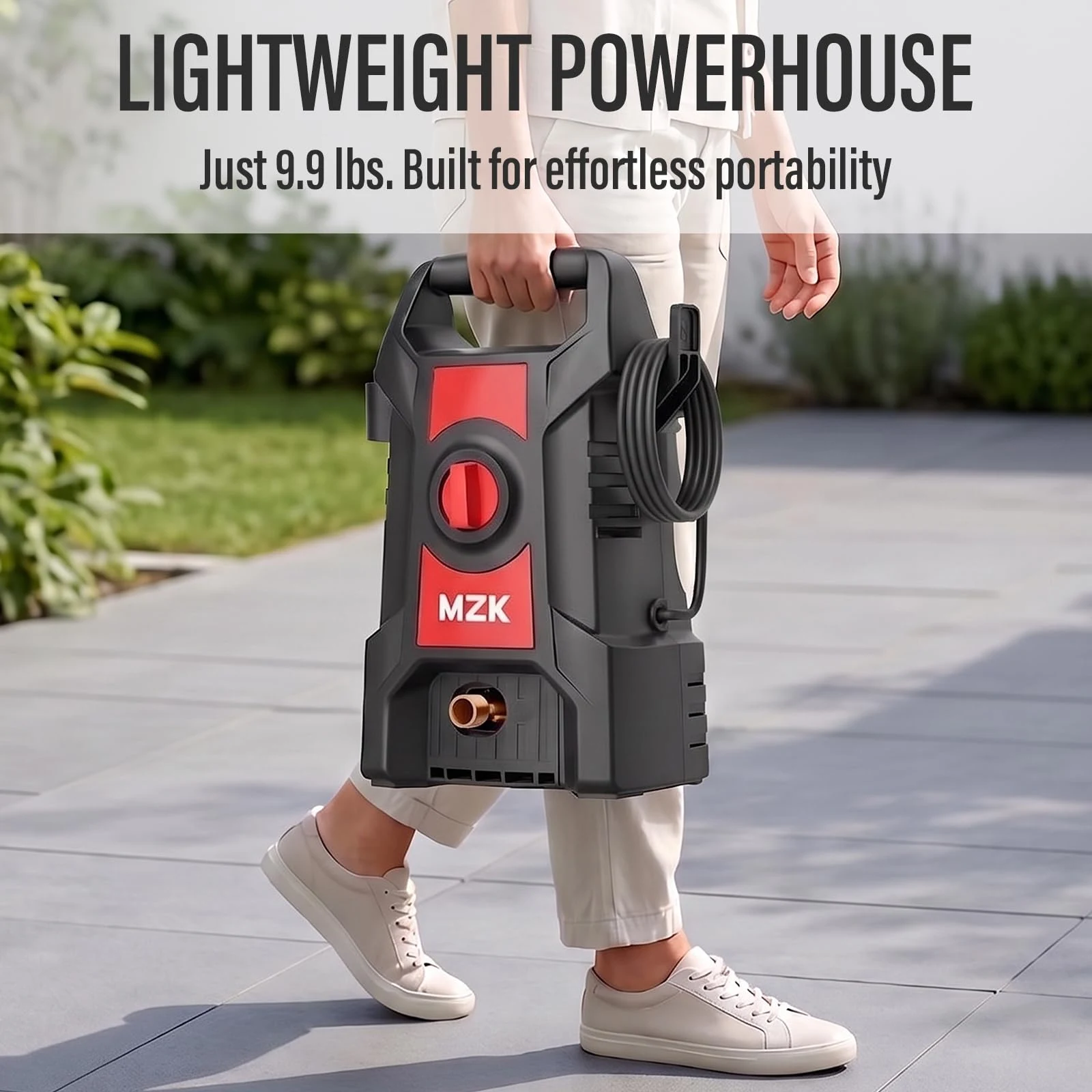 MZK Lightweight Pressure Washer, Portable Power Cleaner with Foam Cannon product photo, view 8 of 8