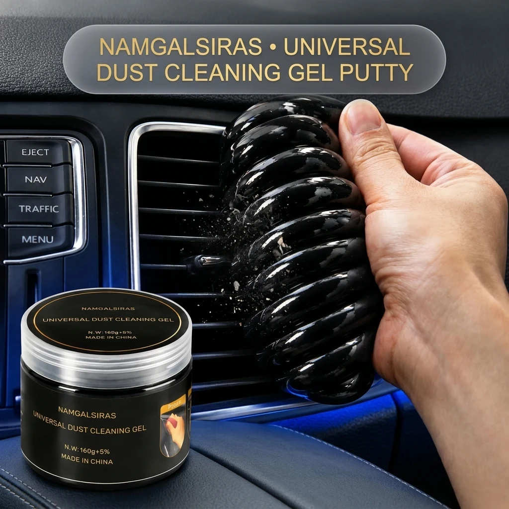 NAMGALSIRAS Black Car Cleaning Gel for Air Vents, Keyboards and Laptops,160g product photo, view 1 of 8