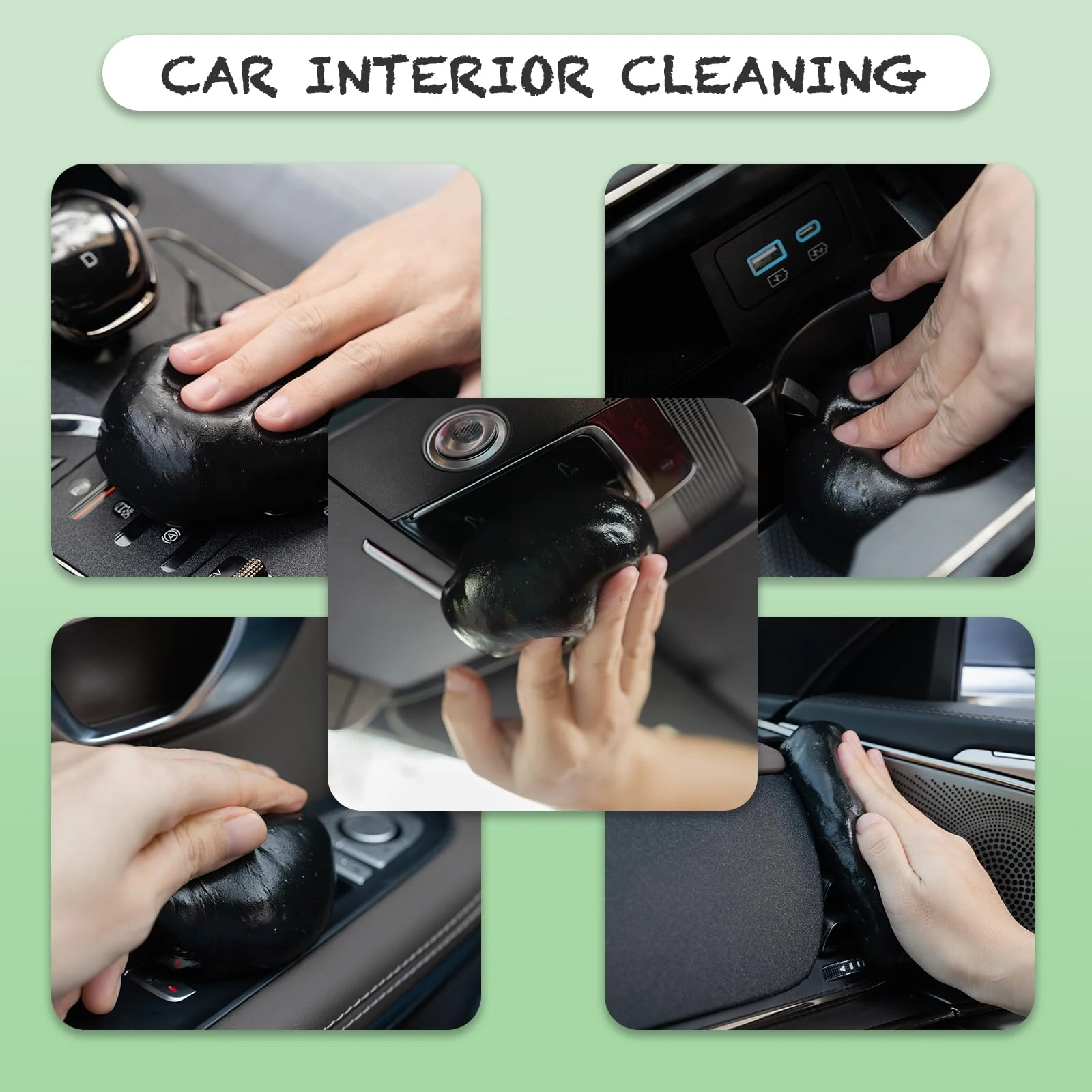 NAMGALSIRAS Black Car Cleaning Gel for Air Vents, Keyboards and Laptops,160g product photo, view 3 of 8