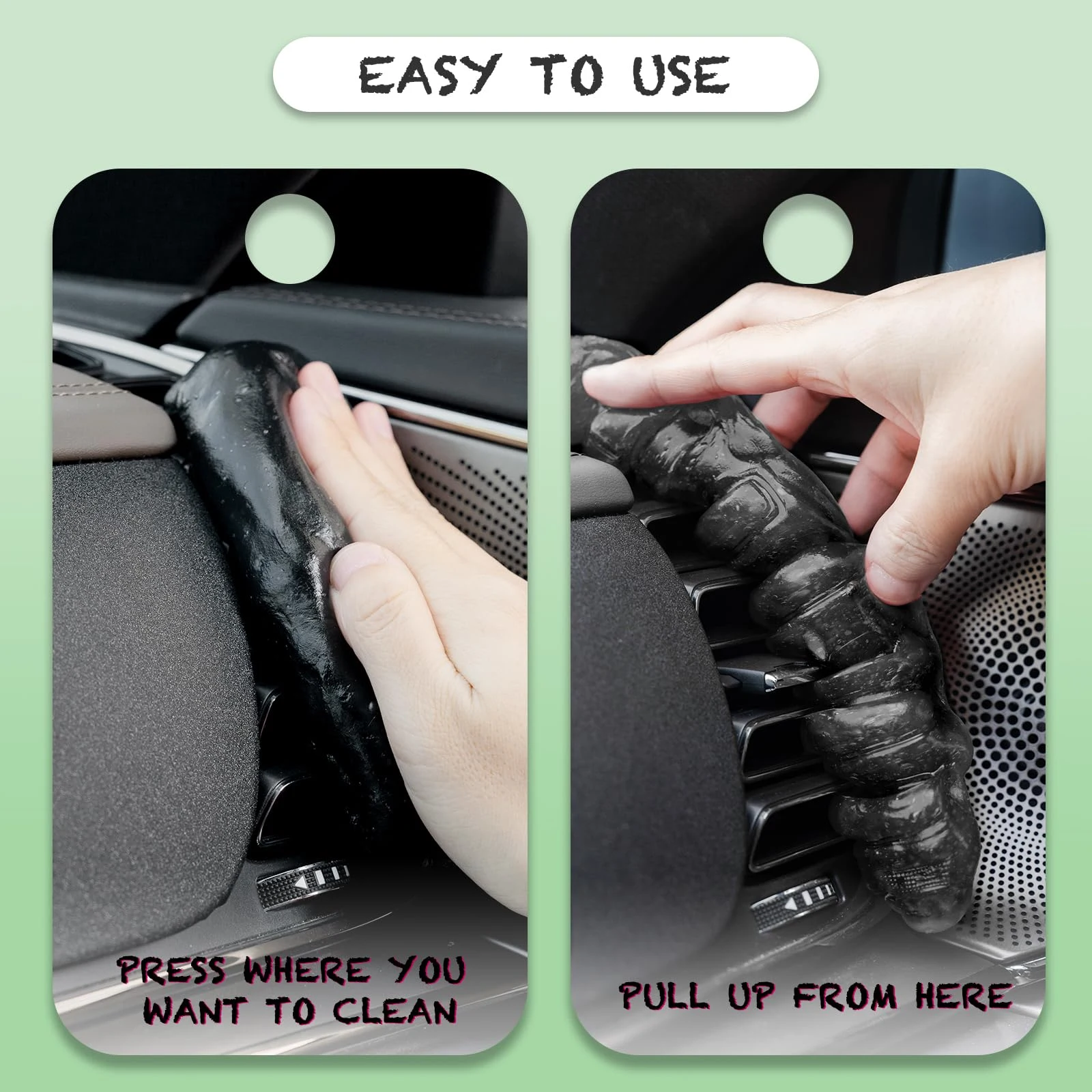 NAMGALSIRAS Black Car Cleaning Gel for Air Vents, Keyboards and Laptops,160g product photo, view 5 of 8