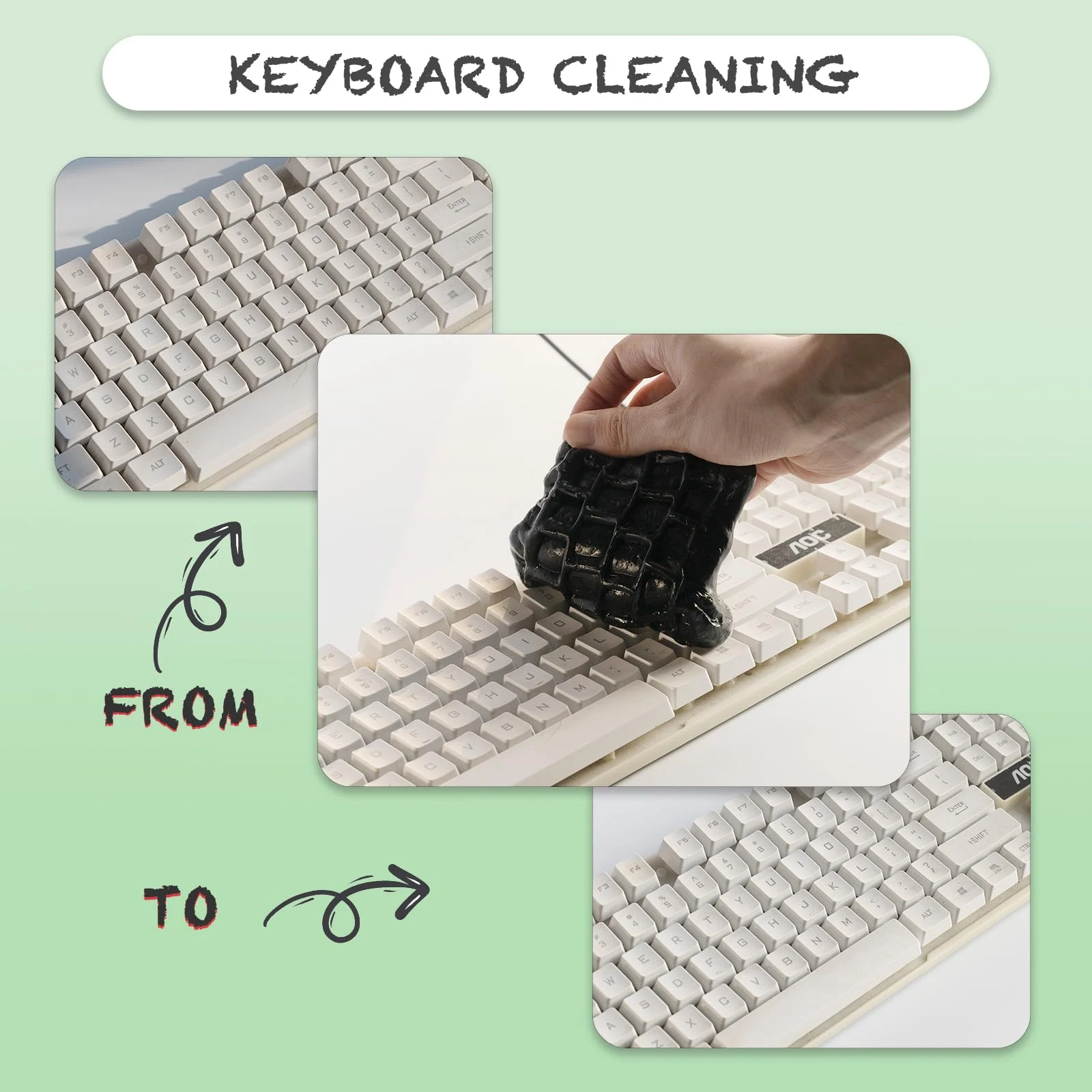 NAMGALSIRAS Black Car Cleaning Gel for Air Vents, Keyboards and Laptops,160g product photo, view 8 of 8