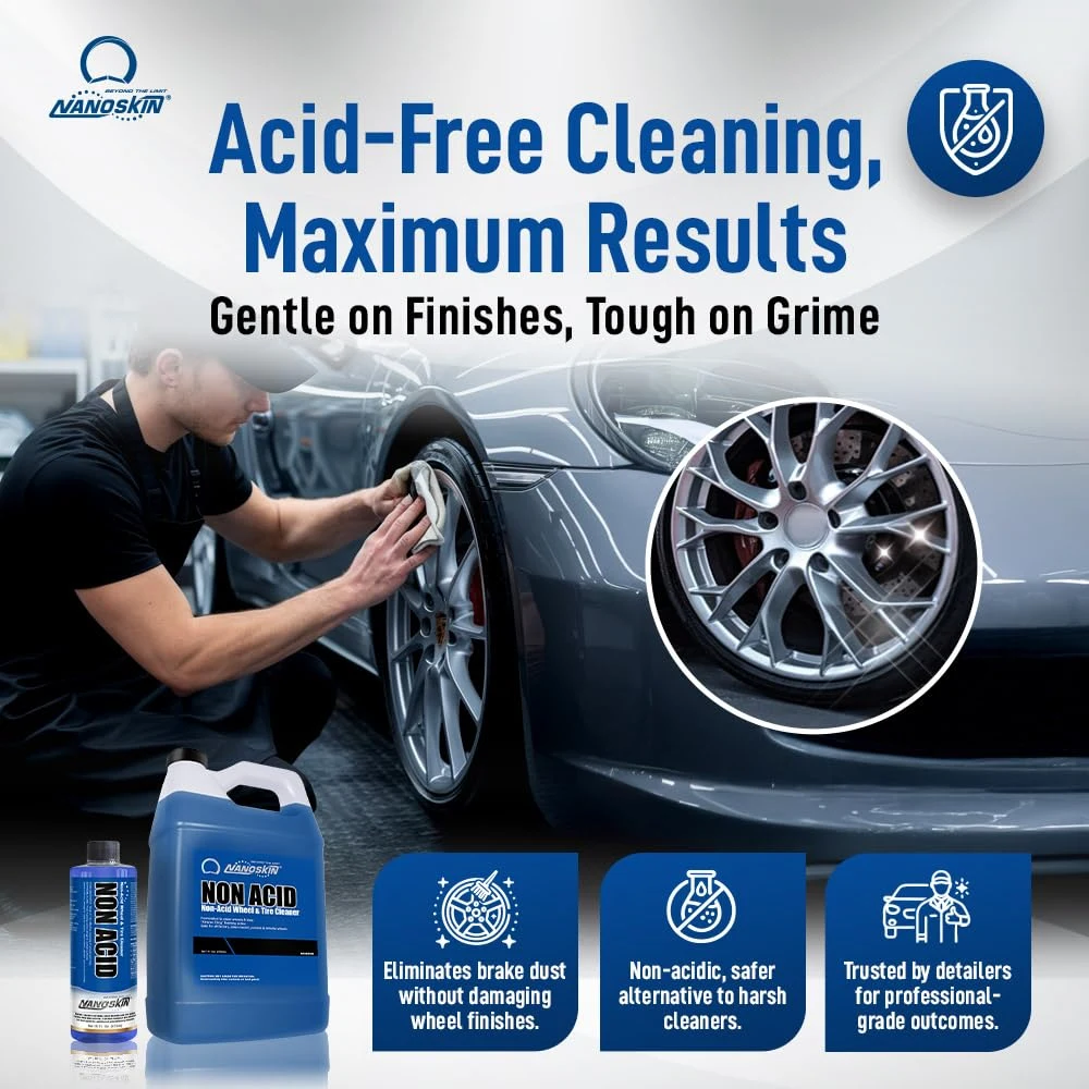 Nanoskin NON ACID Wheel & Tire Cleaner for Brake Dust Removal, 1 Gallon product photo, view 3 of 7