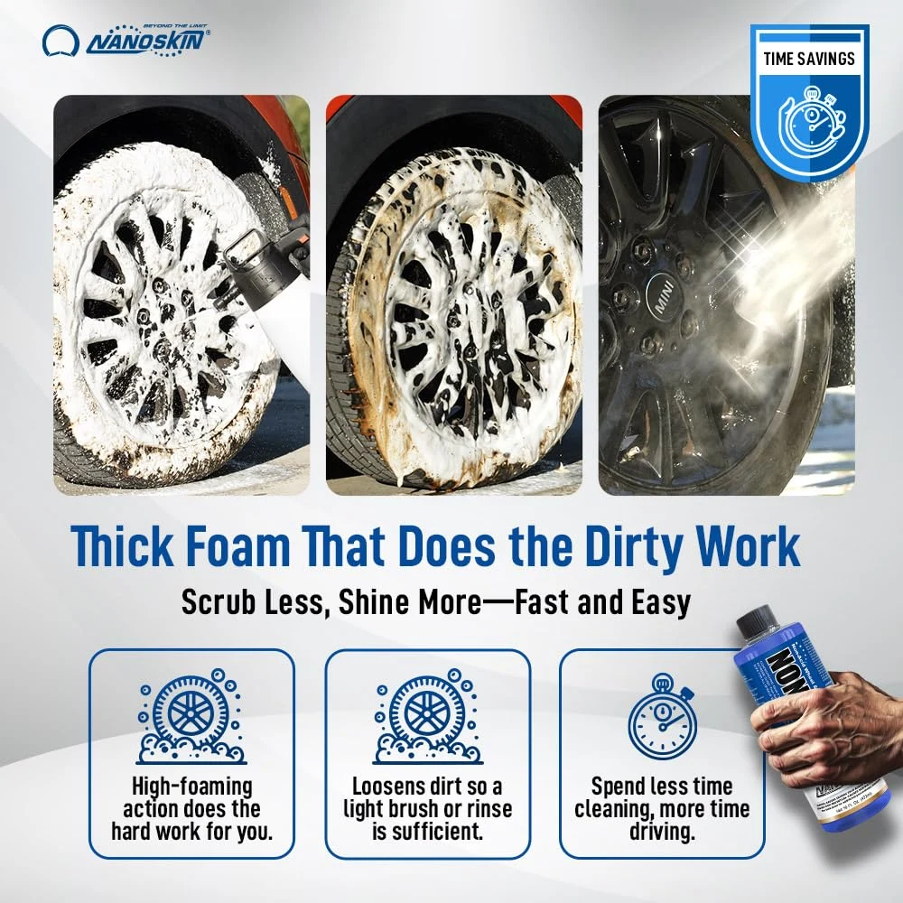 Nanoskin NON ACID Wheel & Tire Cleaner for Brake Dust Removal, 1 Gallon product photo, view 5 of 7