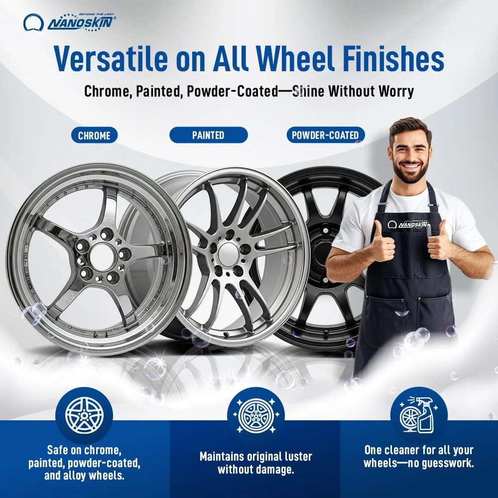 Nanoskin NON ACID Wheel & Tire Cleaner for Brake Dust Removal, 1 Gallon product photo, view 7 of 7