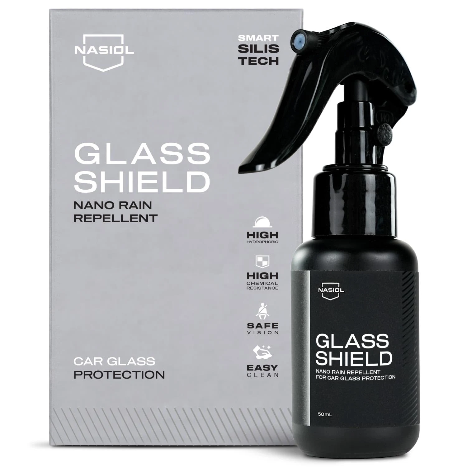 Nasiol GlasShield Nano Rain Repellent for Car Windshield, Glass Ceramic Coating, Super Hydrophobic to 30000 Miles, Super Easy product photo, view 2 of 7