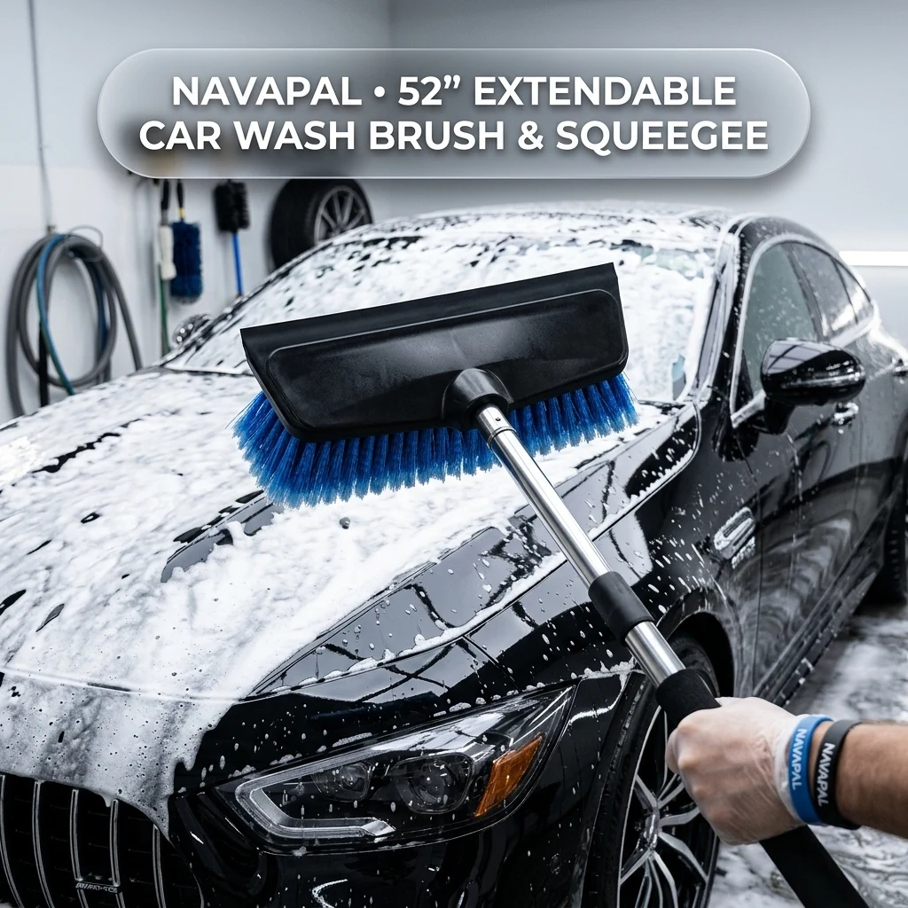 NAVAPAL 52" Car Wash Brush with Long Handle product photo