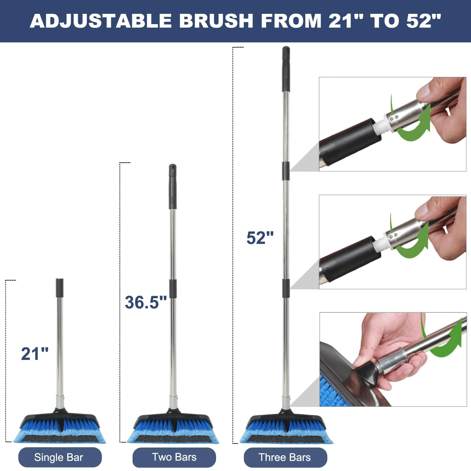 NAVAPAL 52" Car Wash Brush with Long Handle product photo, view 5 of 8