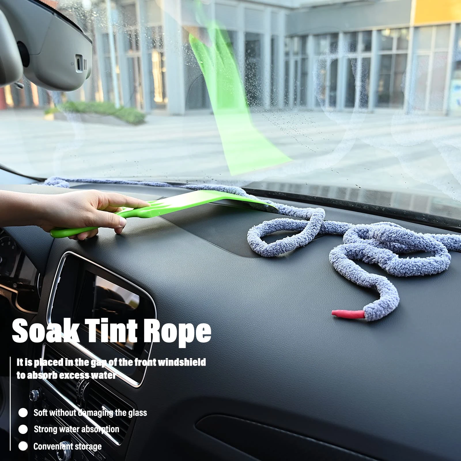 NEWISHTOOL 10 Ft Water Absorbent Rope Tint Tool, Automotive Windshield Rope product photo, view 4 of 7