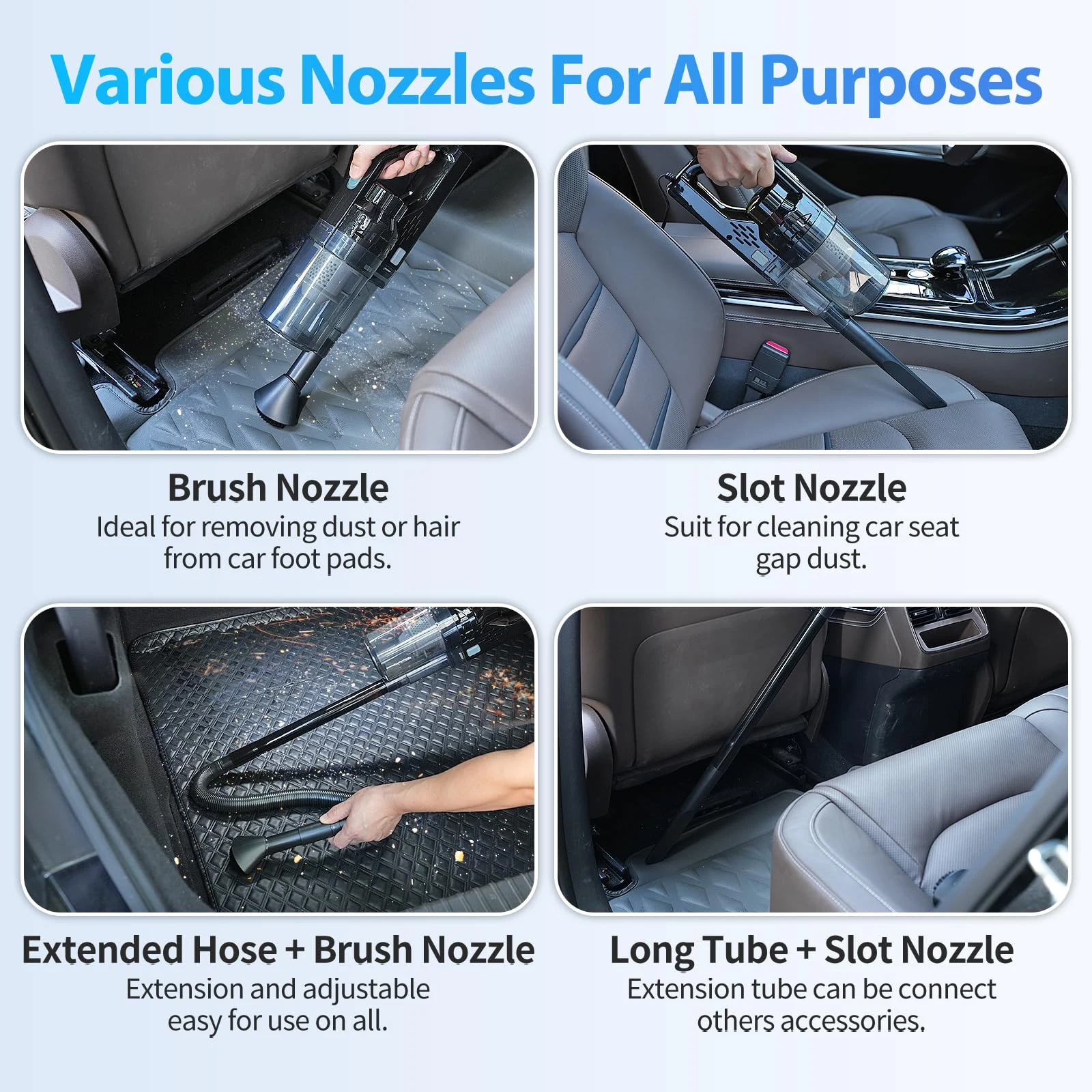 NIKCOSMK Car Cleaning Kit, Car Detailing Kit with Car Vacuum 8000PA High Suction, Car Interior Cleaning Supplies with Detaili product photo, view 4 of 8