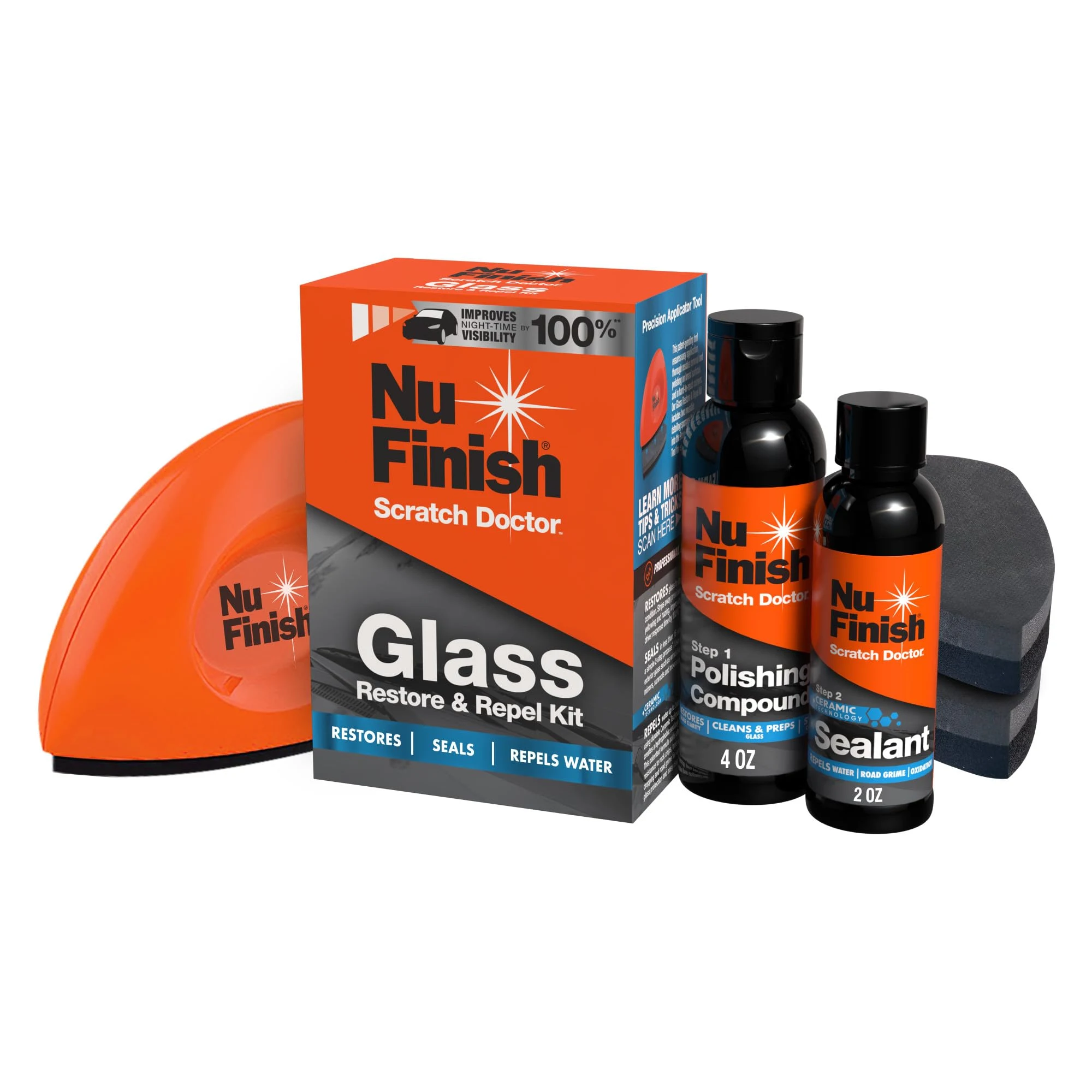 Nu Finish Scratch Doctor, Glass Restore and Repel Kit, Two-Step System product photo, view 2 of 7