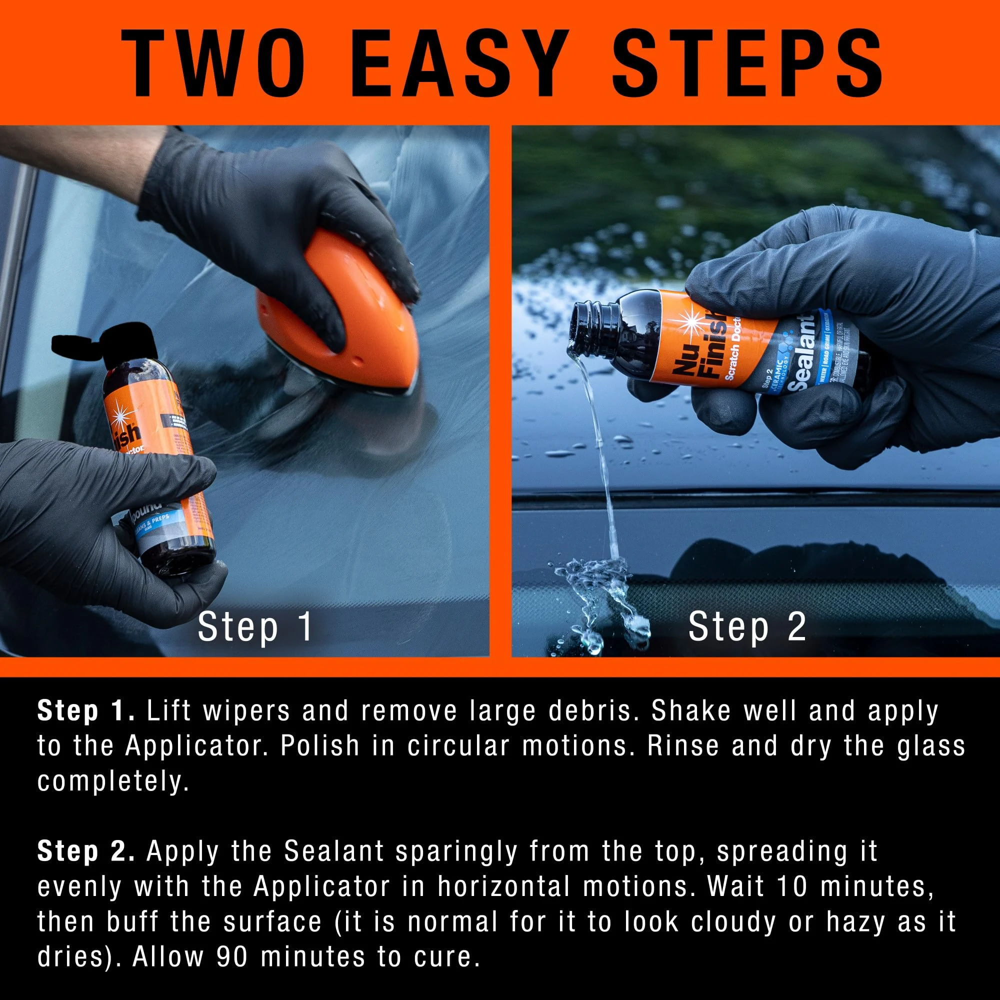 Nu Finish Scratch Doctor, Glass Restore and Repel Kit, Two-Step System product photo, view 4 of 7