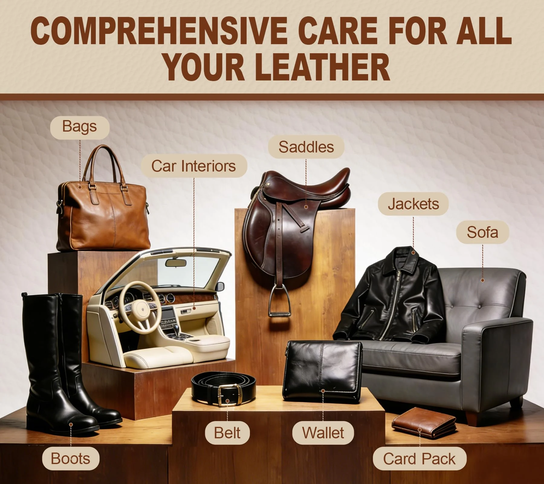 NXPPYY Leather Boot Care Kit, Mink Oil & Saddle Soap for Leather Cleaning & Leather Boots, 6-in-1 Leather Shoe Care Kit product photo, view 7 of 7