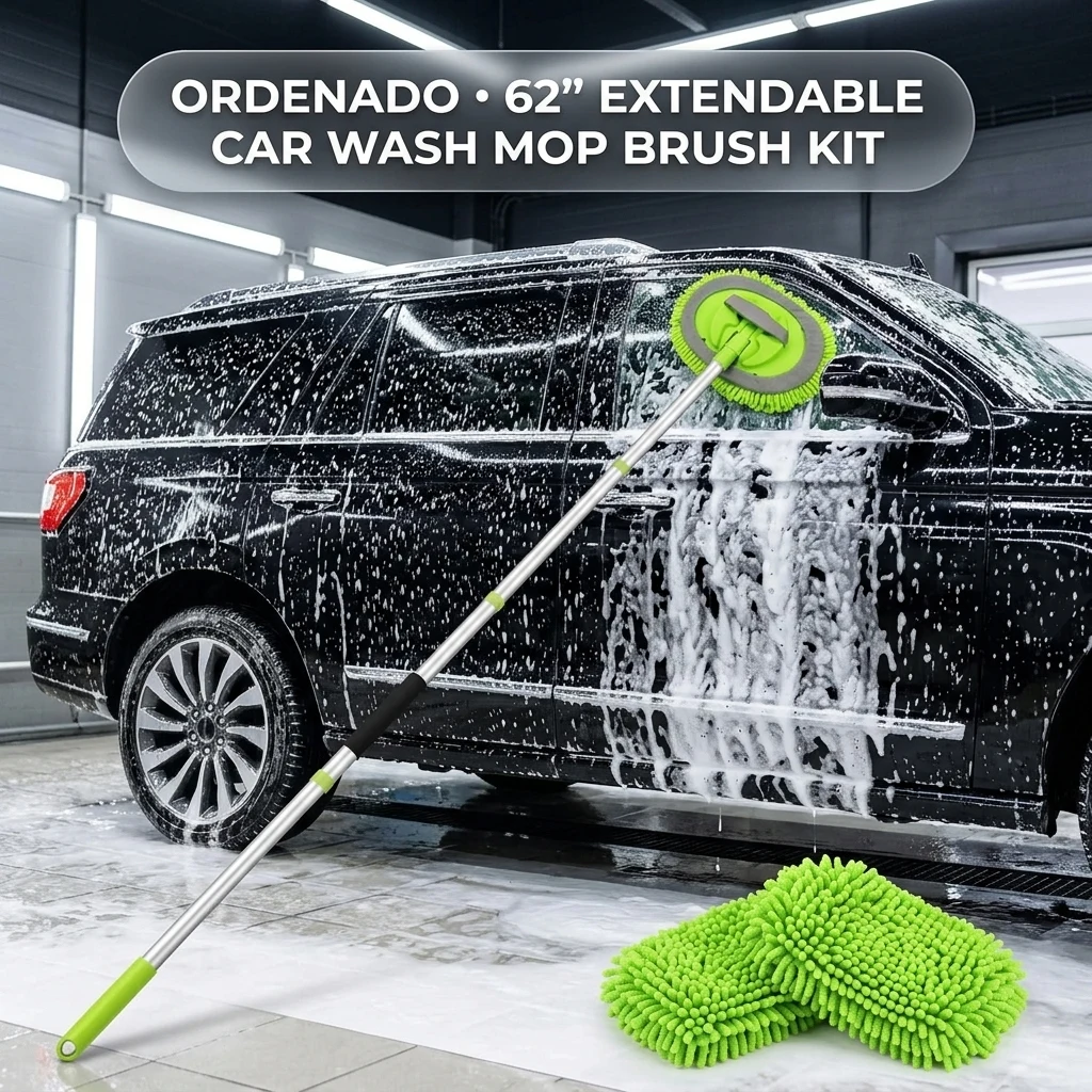 Ordenado 62" Car Wash Brush kit with Long Handle & Scratch-Free Refill Head product photo