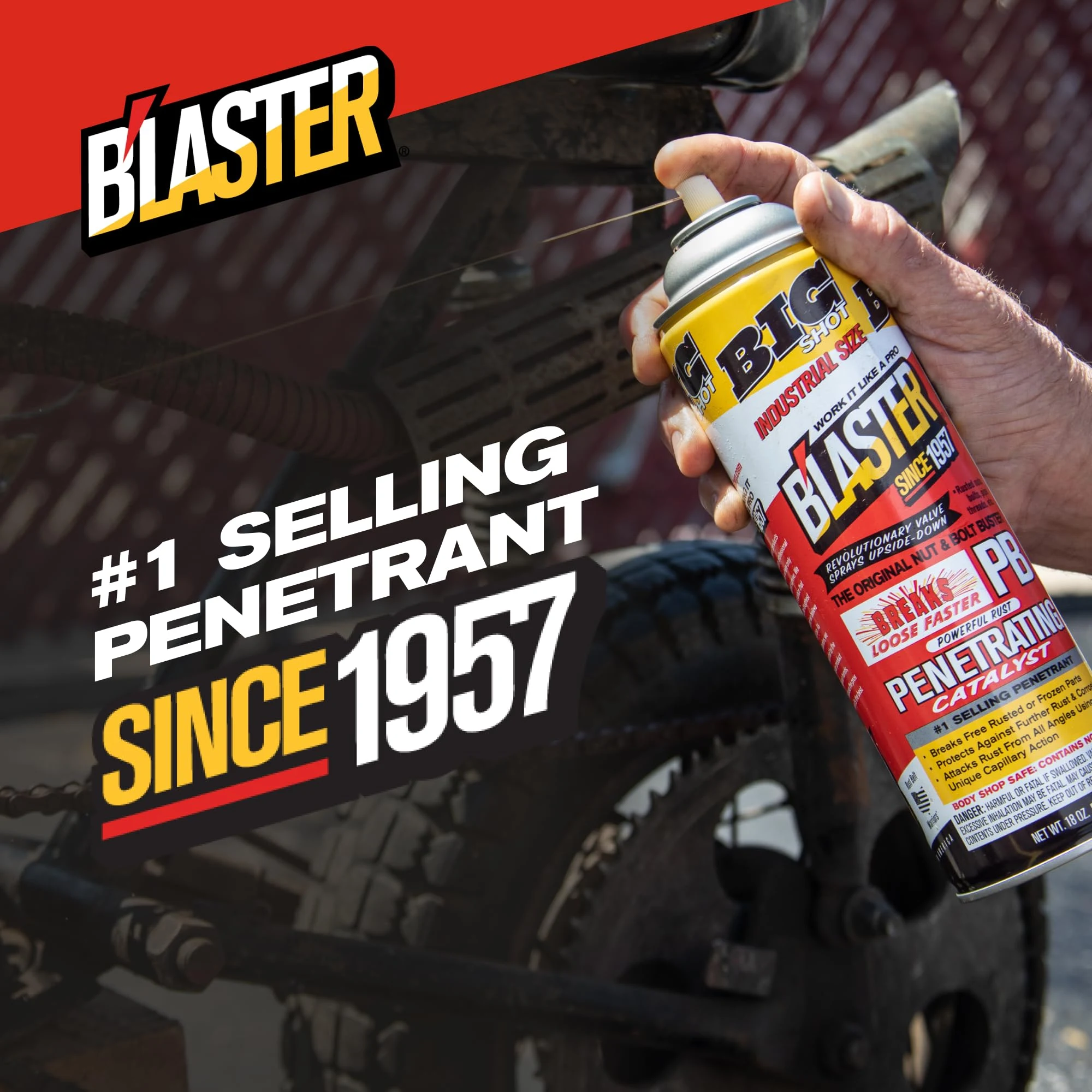 PB Blaster Penetrating Oil Spray, Big Shot 18 oz Aerosol Cans (6-Pack) – Rust Remover & Bolt Loosener for Stuck Nuts, Bolts & product photo, view 8 of 8