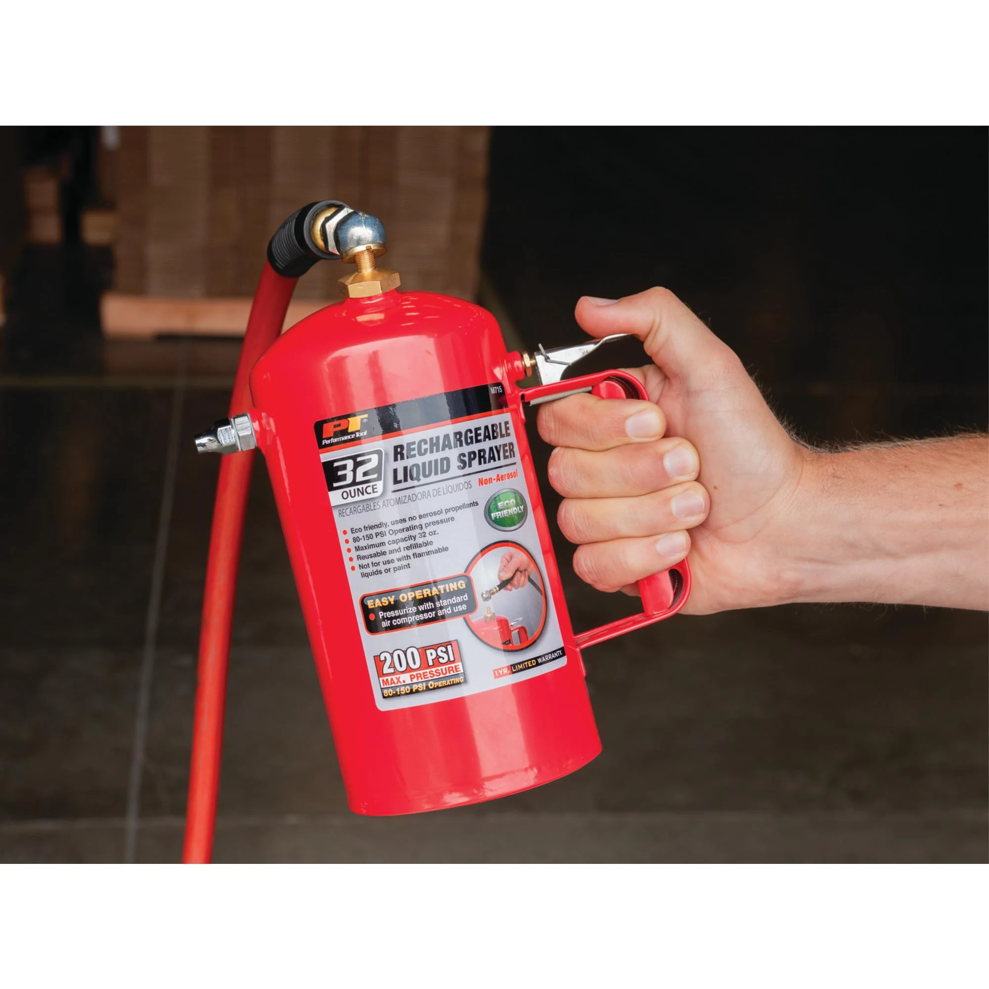 Performance Tool M715 32 oz. Non-Aerosol Pneumatic Liquid Sprayer product photo, view 3 of 6
