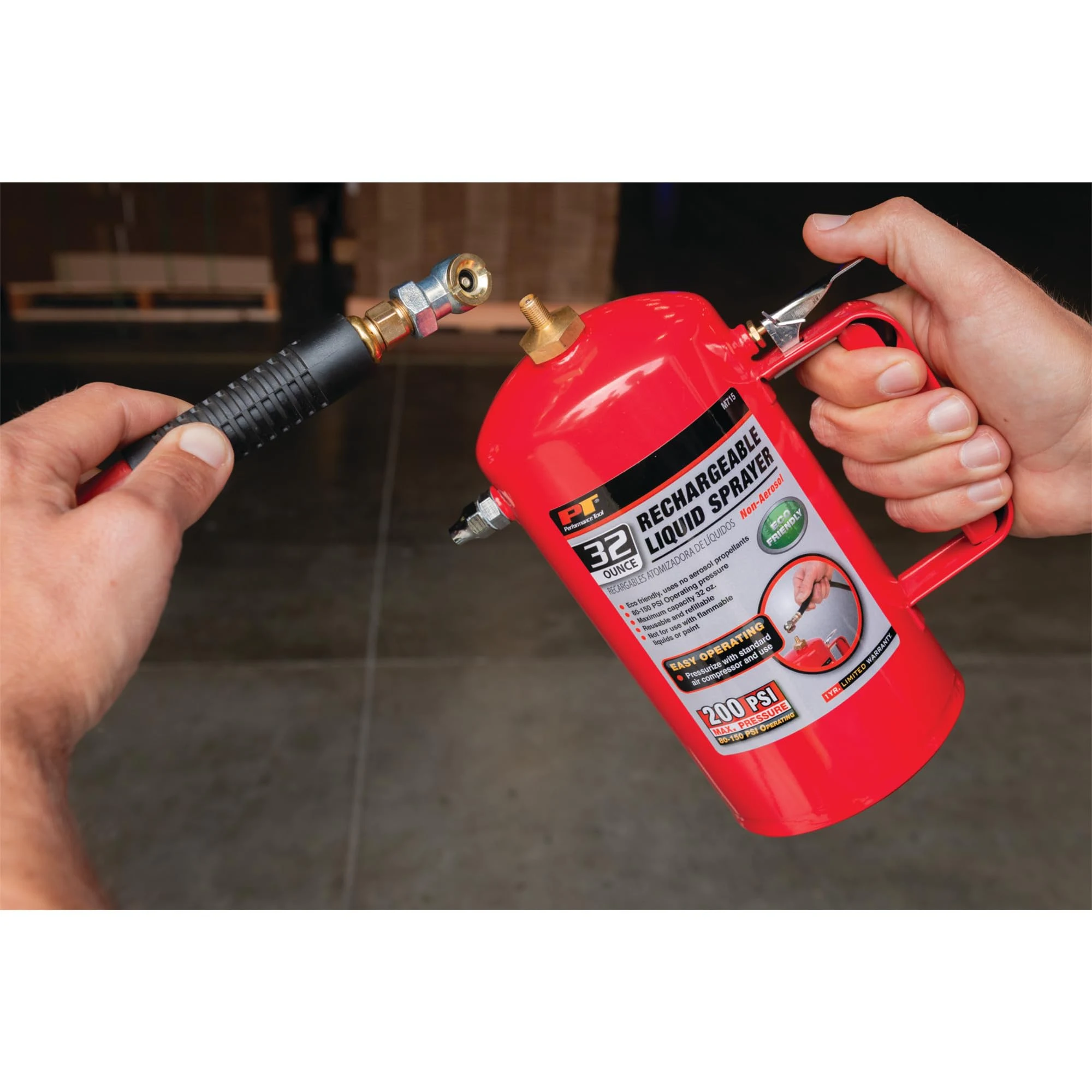Performance Tool M715 32 oz. Non-Aerosol Pneumatic Liquid Sprayer product photo, view 4 of 6