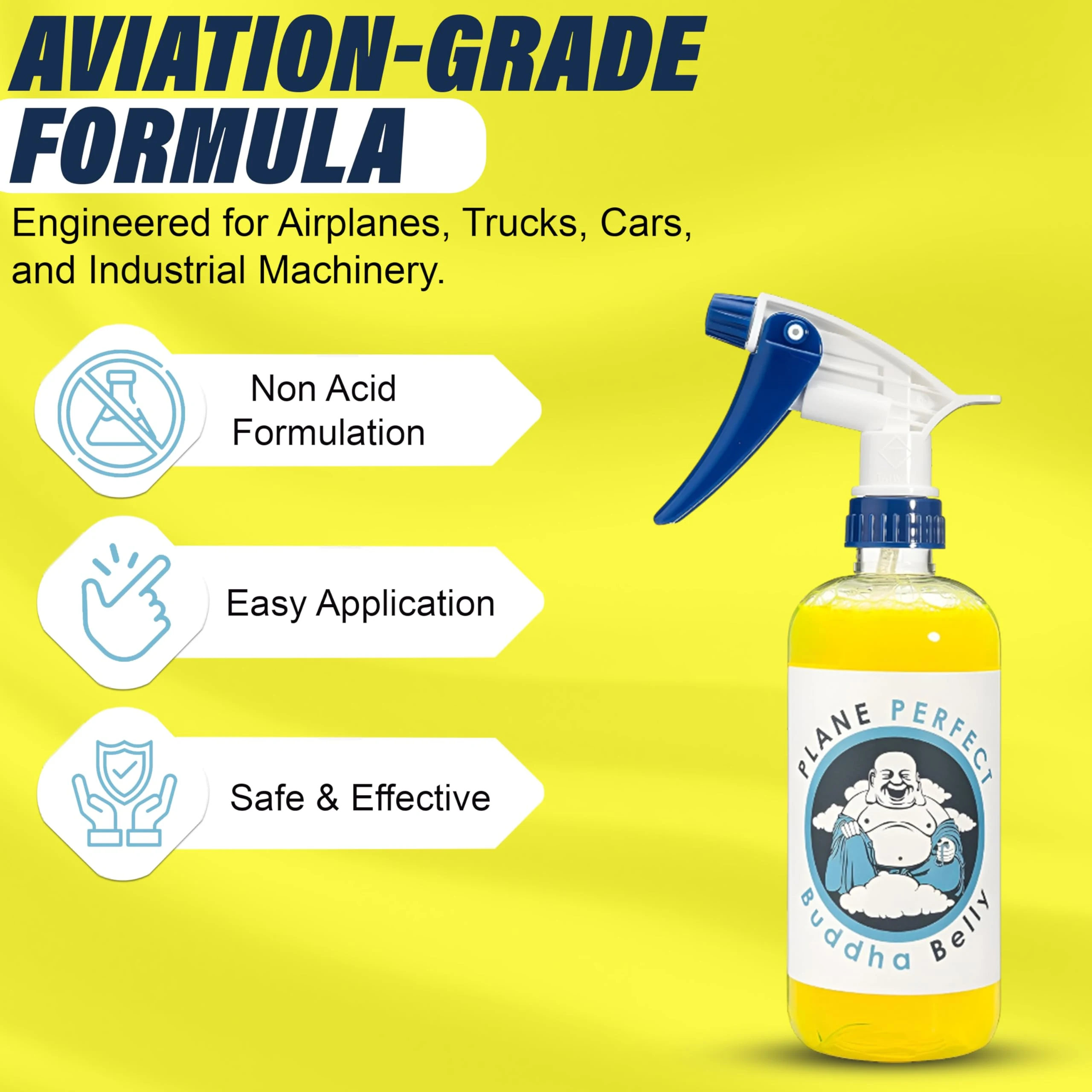 Plane Perfect Buddha Belly Oil & Grease Cleaner - Heavy Duty Aviation Grade Citrus Degreaser Spray - Multi Surface Cleaner fo product photo, view 4 of 7
