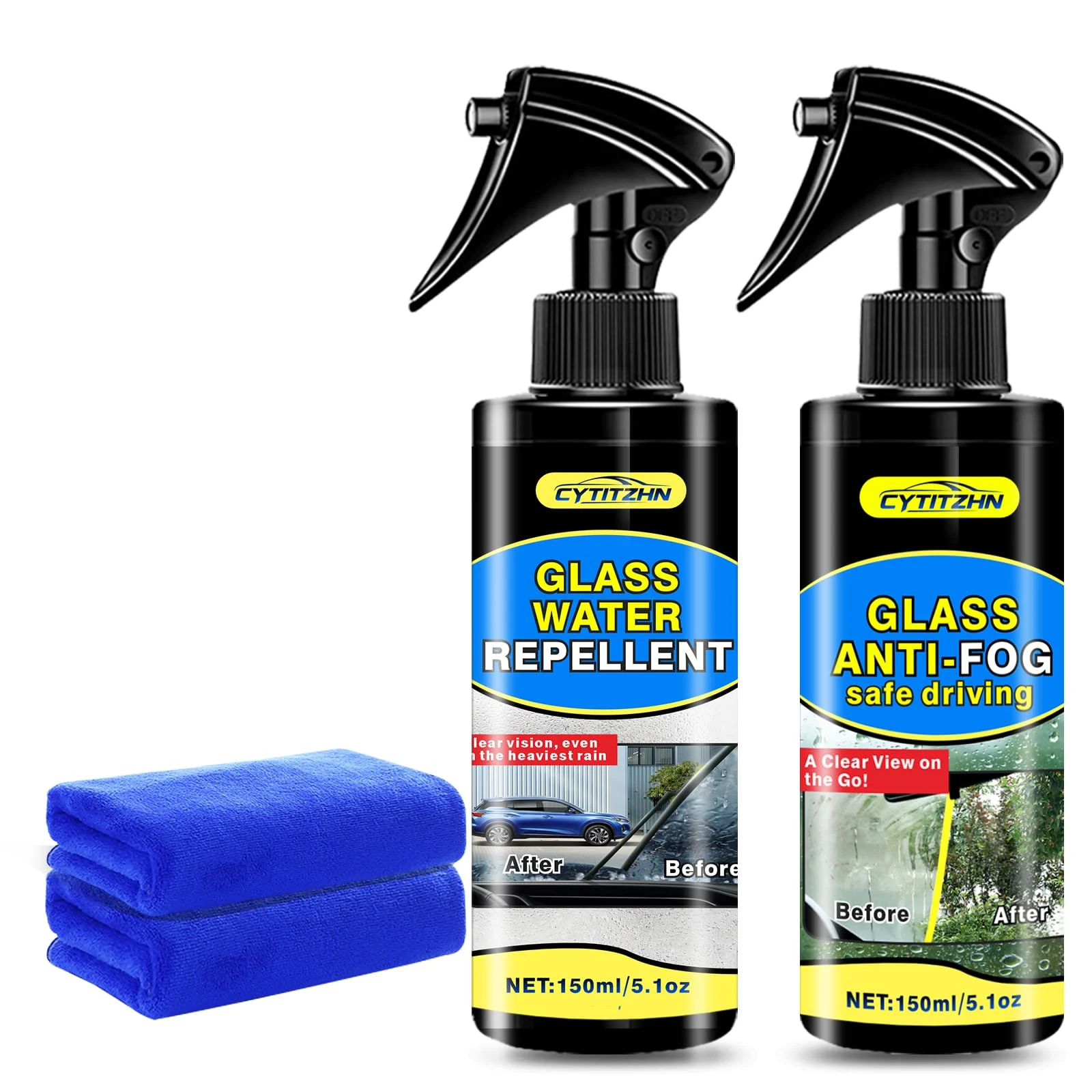 POLIXEL Anti-Fog Spray & Water Repellent for Car Windshield Waterproof Glass Defogger, Rain-Repellent Hydrophobic Coating for product photo, view 2 of 10