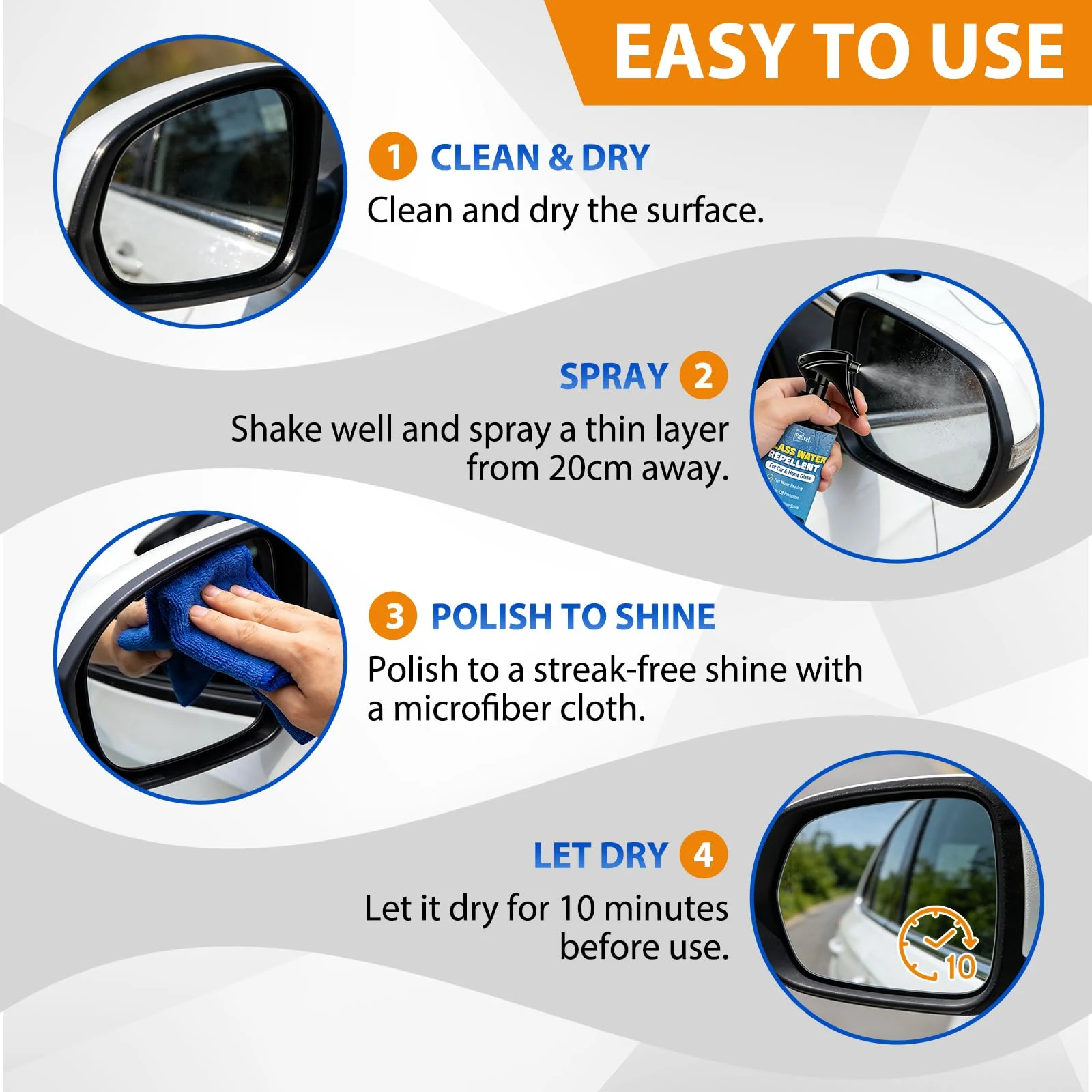 POLIXEL Anti-Fog Spray & Water Repellent for Car Windshield Waterproof Glass Defogger, Rain-Repellent Hydrophobic Coating for product photo, view 9 of 10