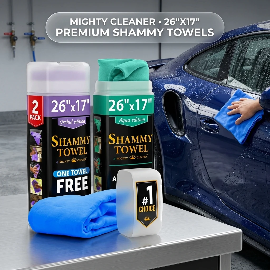 Premium Shammy Cloth for Car Drying – 2pk+1 Free – 26"x17" – Soft Chamois product photo