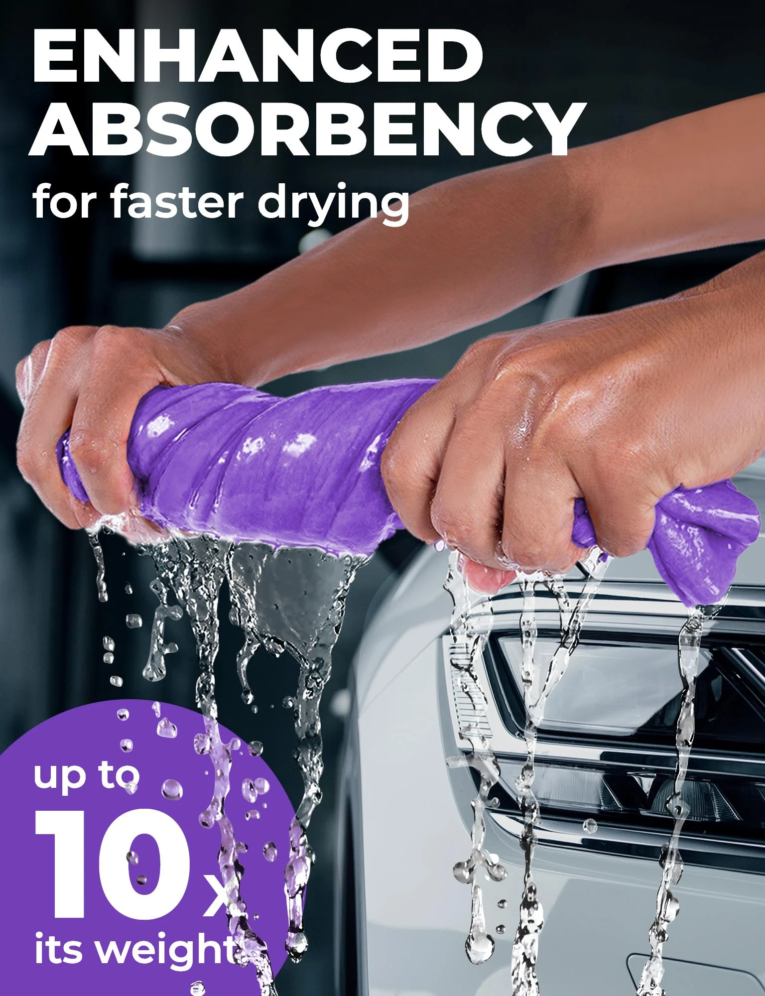 Premium Shammy Cloth for Car Drying – 2pk+1 Free – 26"x17" – Soft Chamois product photo, view 3 of 7